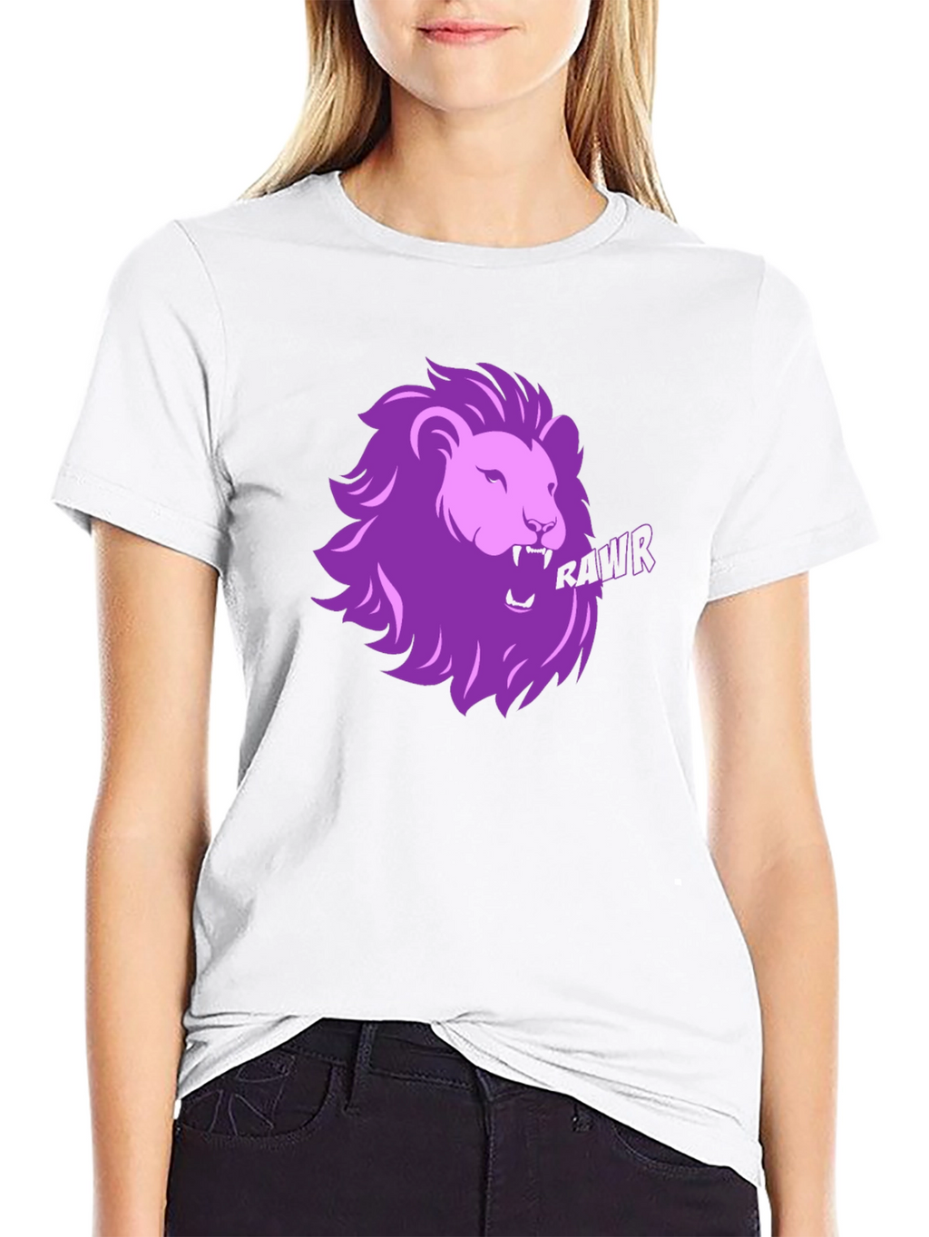 Rawr Lion Graphic T-Shirt - Black