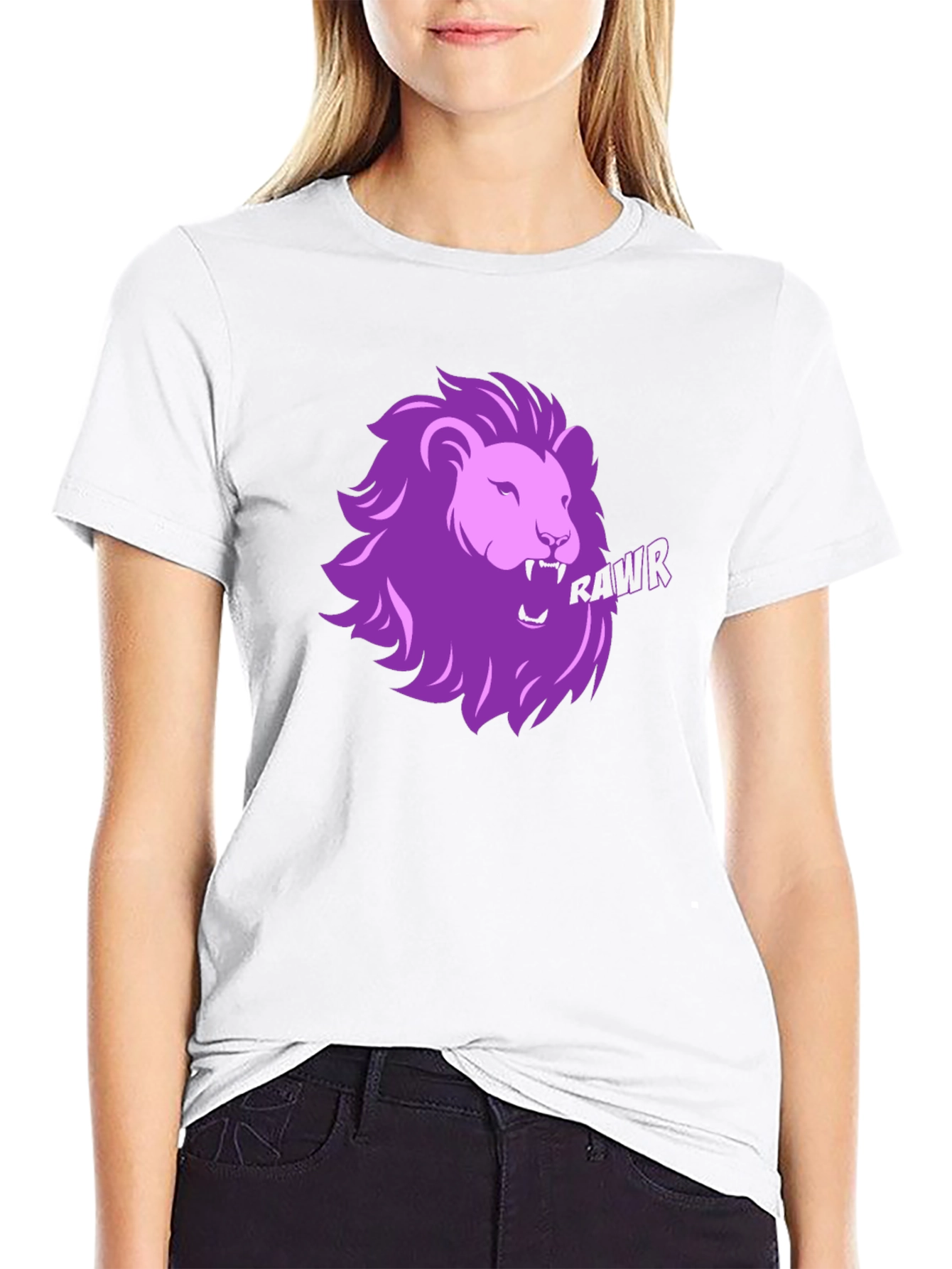 Rawr Lion Graphic T-Shirt - Black