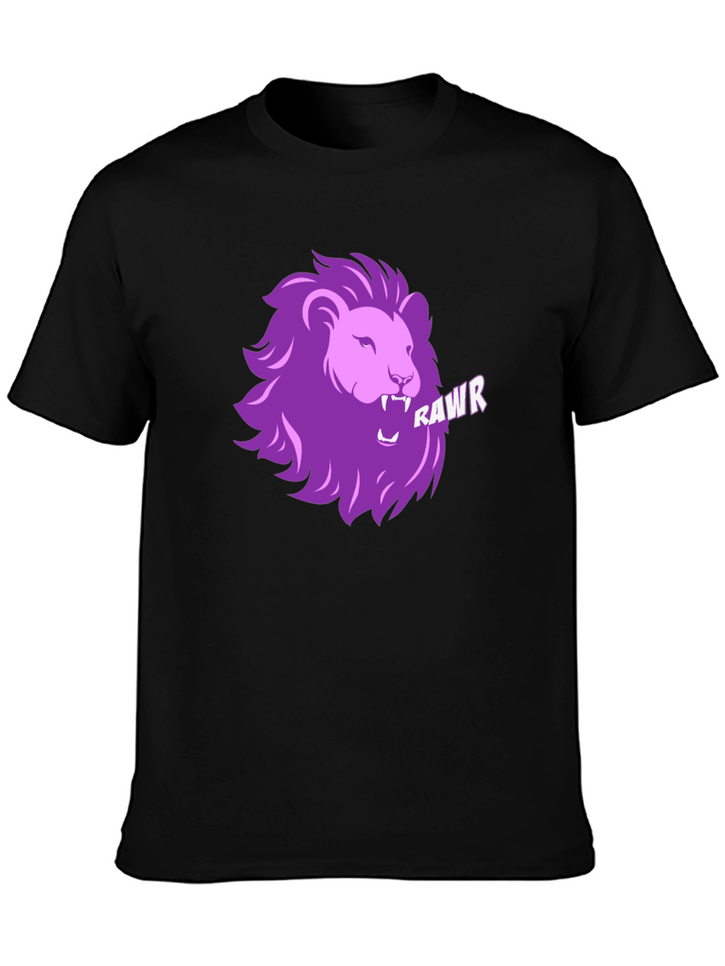 Rawr Lion Graphic T-Shirt - Black