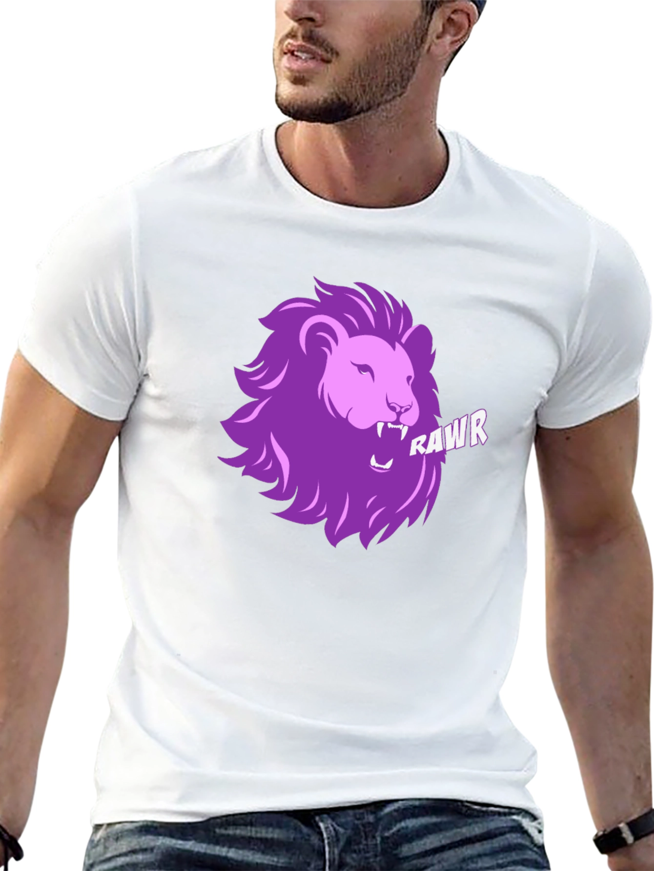Rawr Lion Graphic T-Shirt - Black