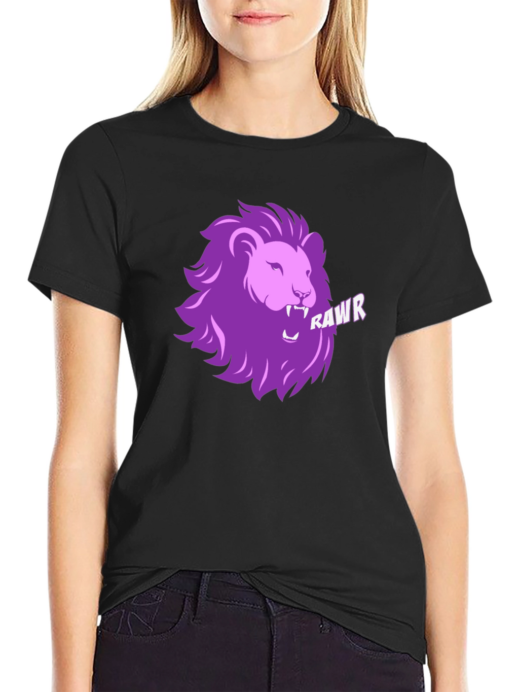 Rawr Lion Graphic T-Shirt - Black