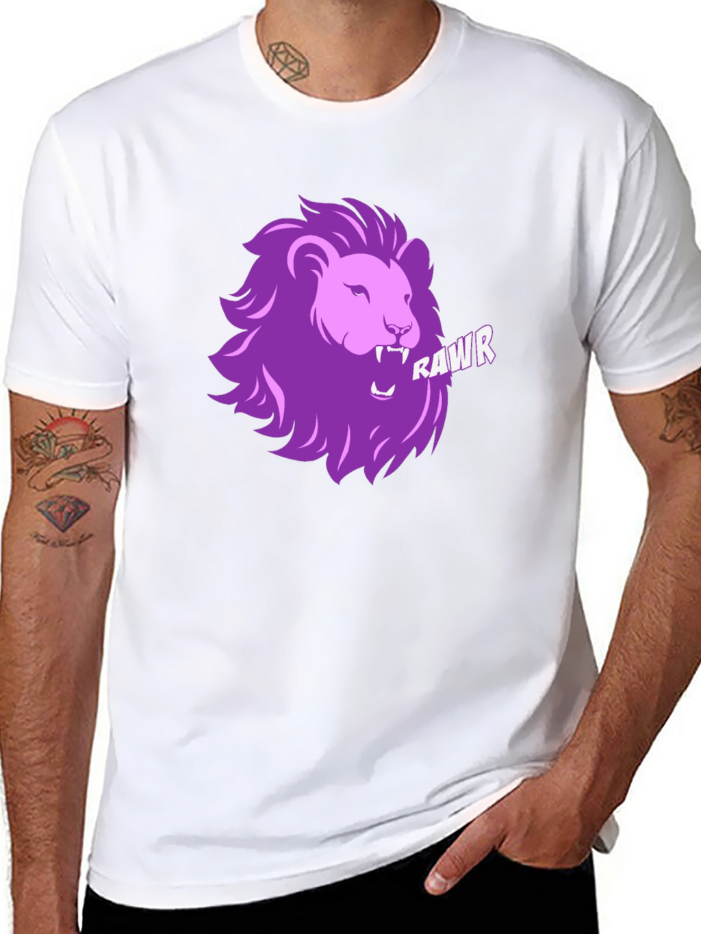 Rawr Lion Graphic T-Shirt - Black