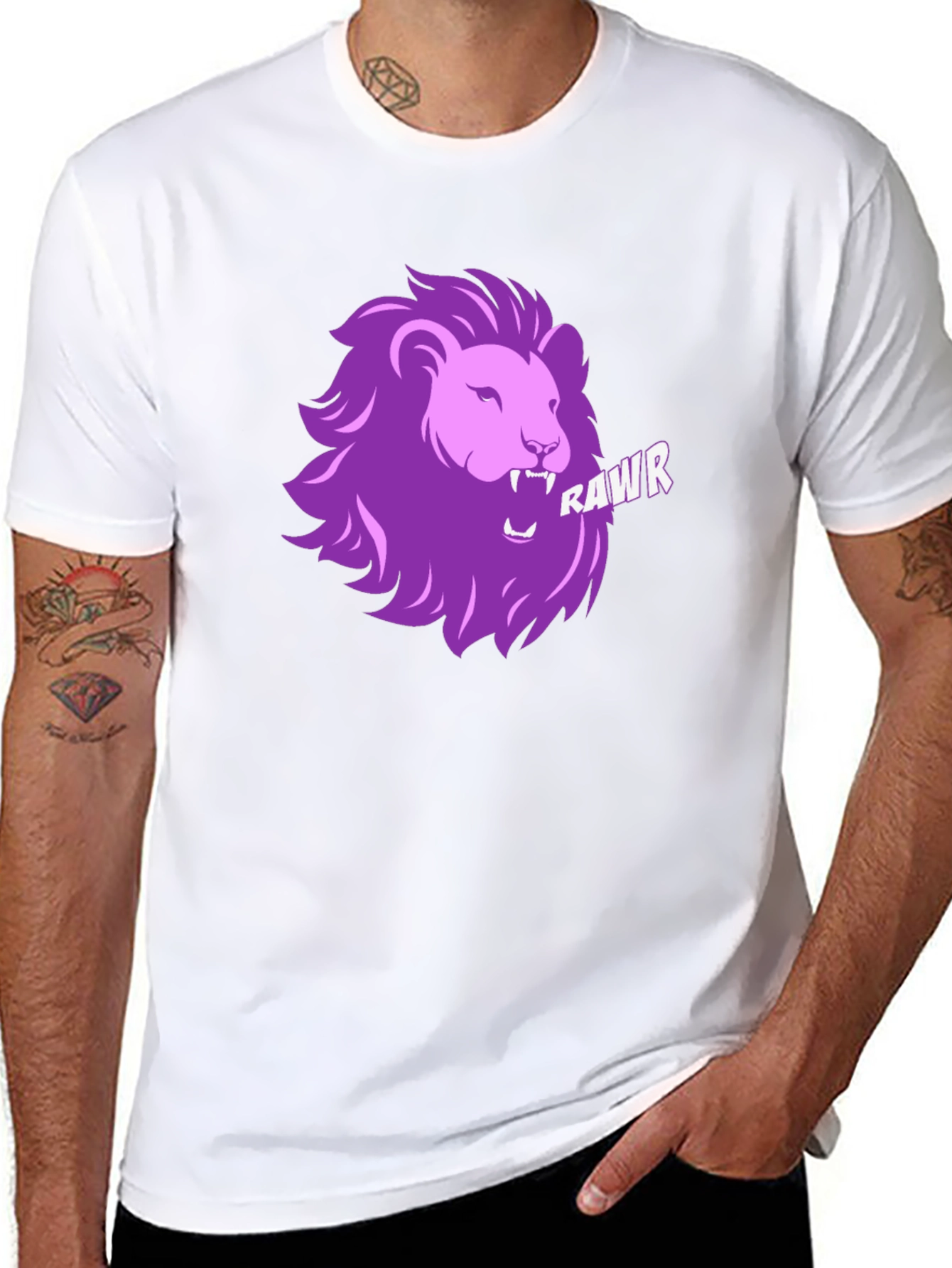 Rawr Lion Graphic T-Shirt - Black