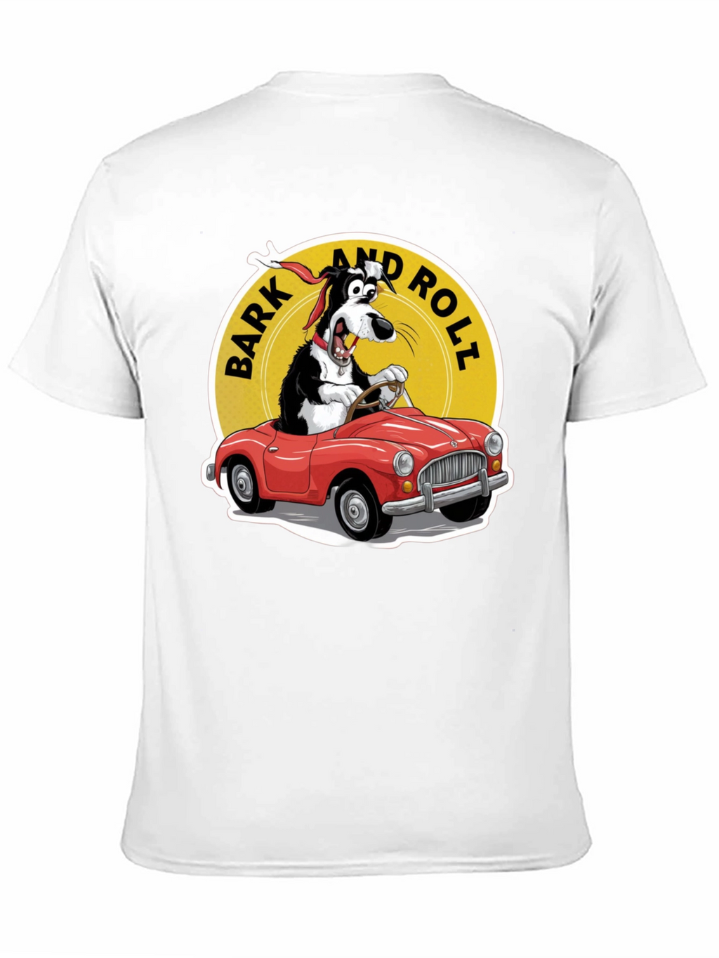 Bark and Roll T-Shirt - Dog Driving Car