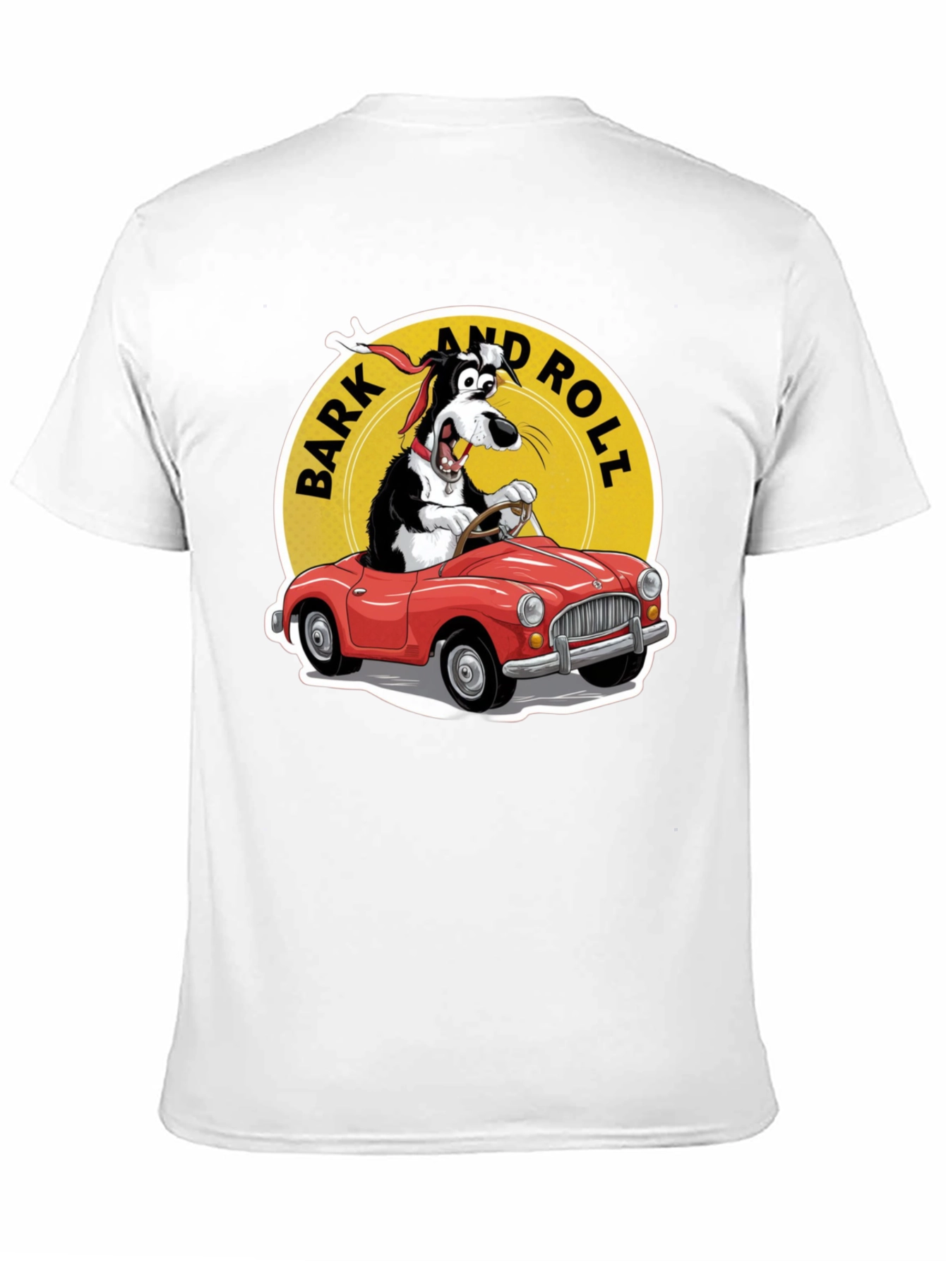 Bark and Roll T-Shirt - Dog Driving Car