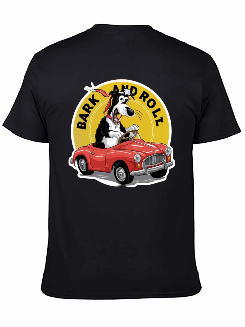 Bark and Roll T-Shirt - Dog Driving Car