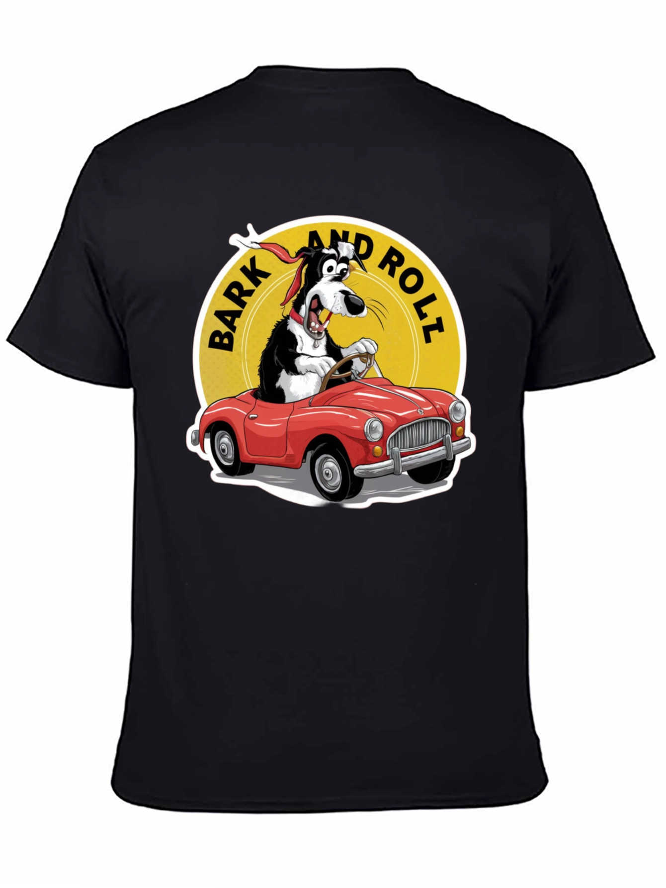 Bark and Roll T-Shirt - Dog Driving Car