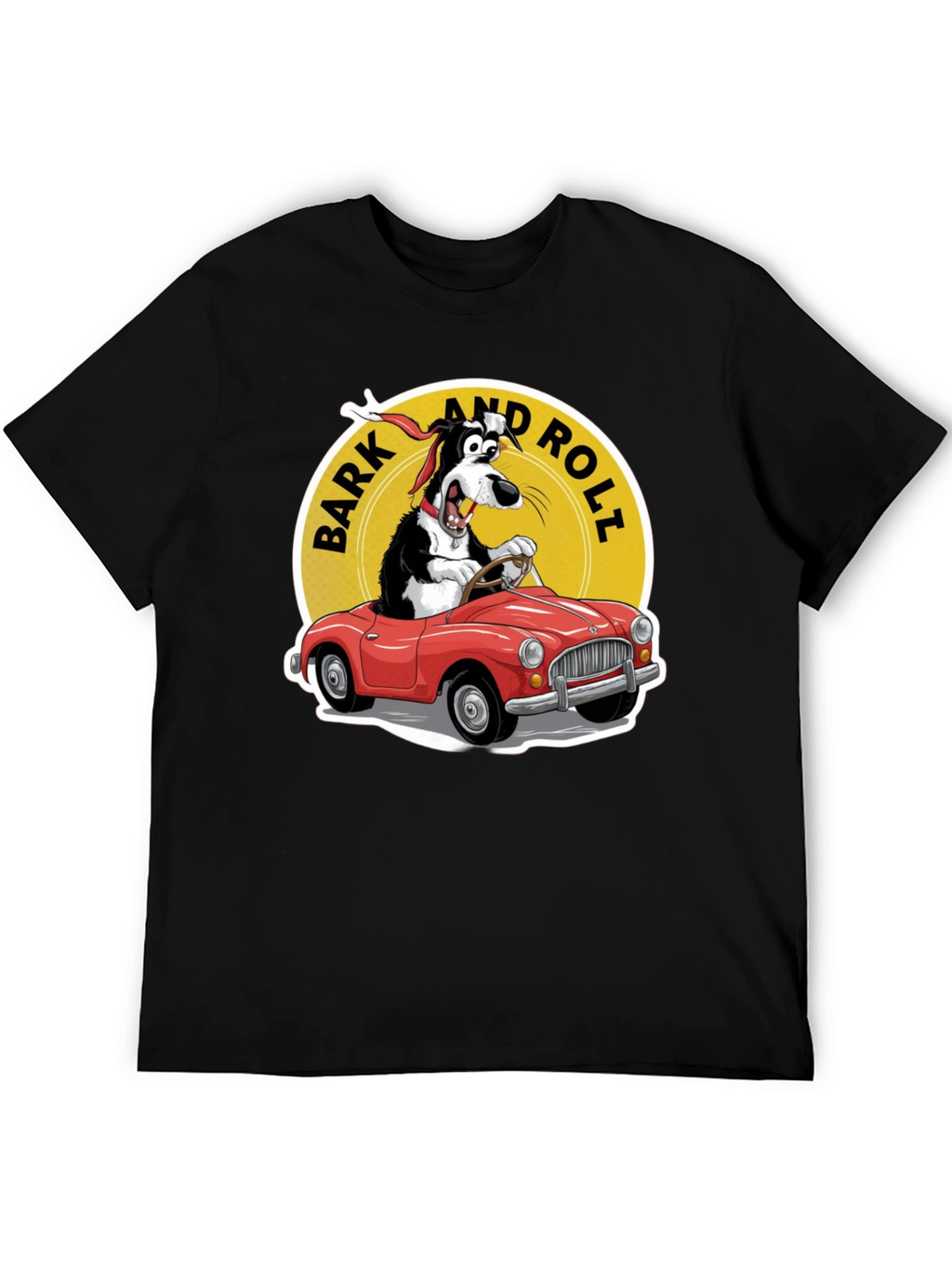Bark and Roll T-Shirt - Dog Driving Car