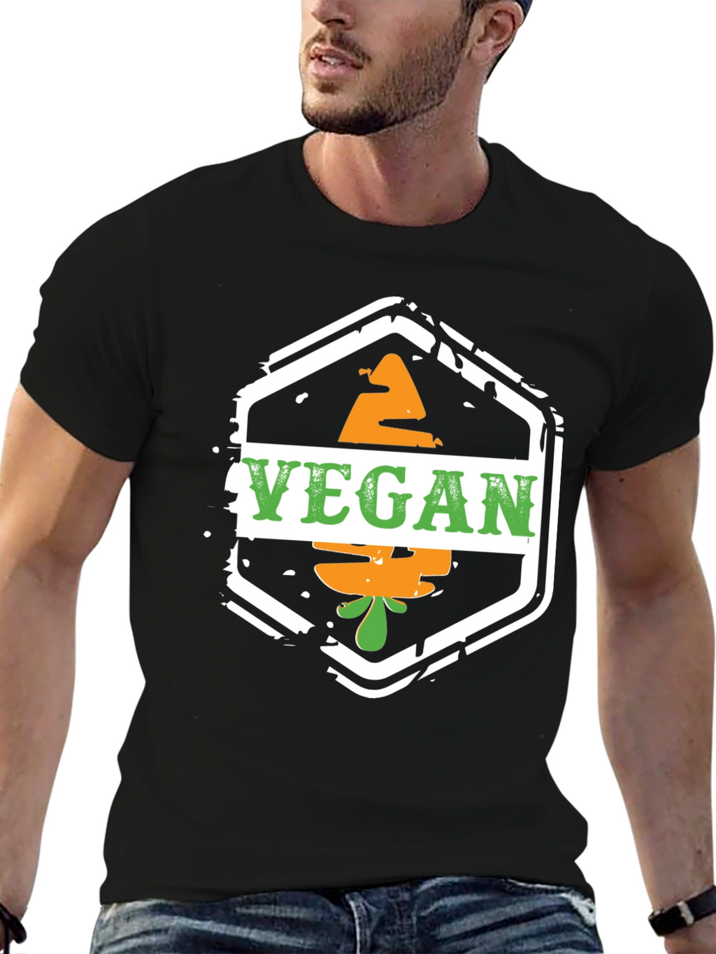 Vegan Carrot T-Shirt - Black Graphic Tee