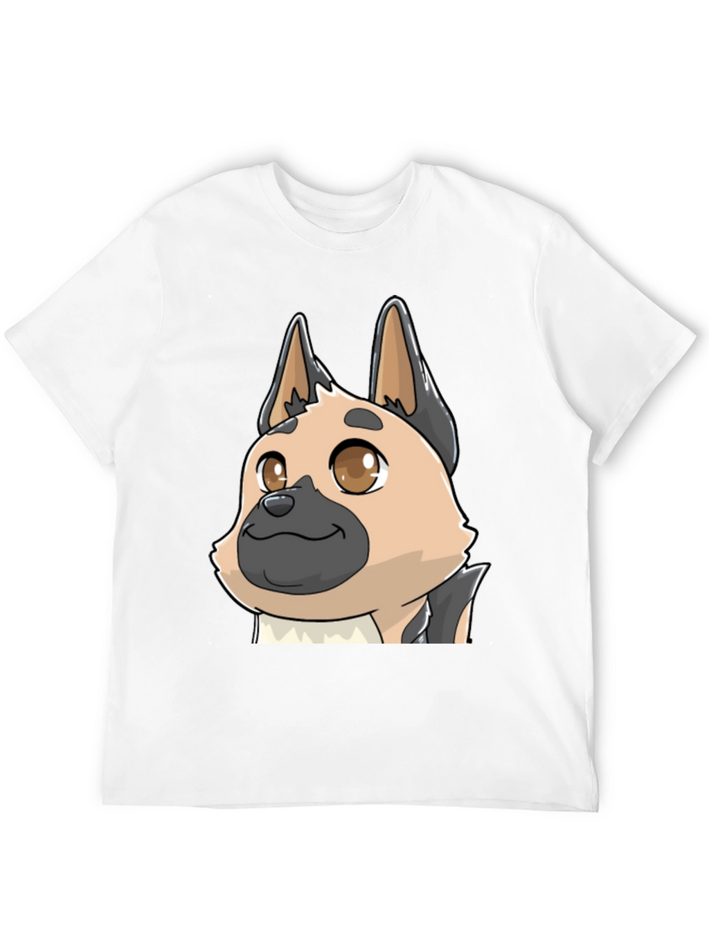 Cartoon Dog Graphic Tee - Black Cotton T-Shirt