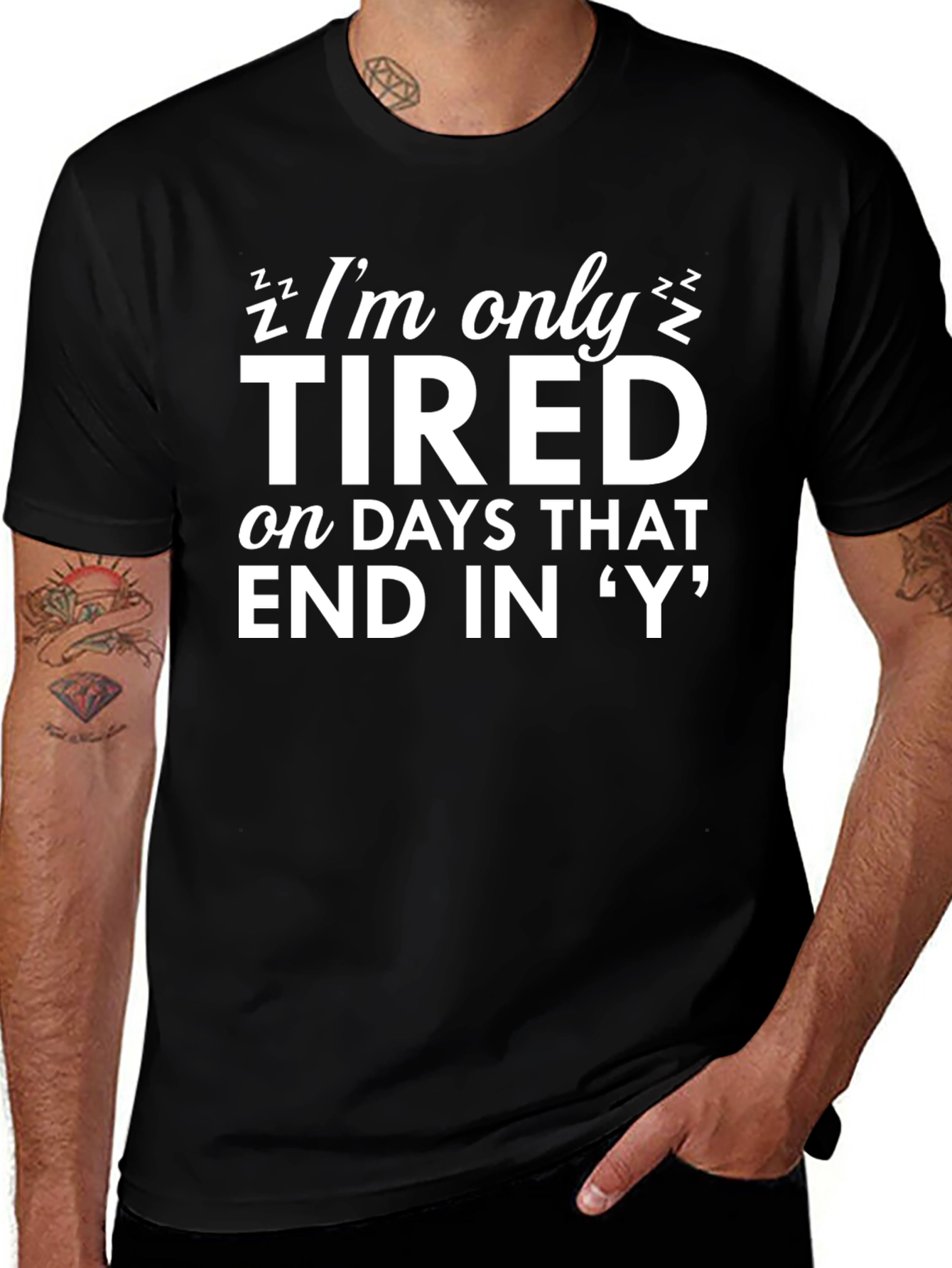 Funny Tired Days T-Shirt - Novelty Graphic Tee