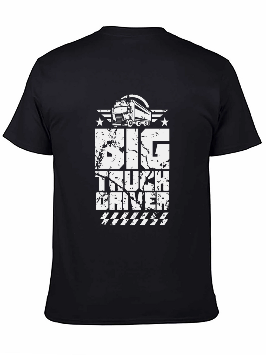 Big Truck Driver Graphic Tee - Black Cotton T-Shirt