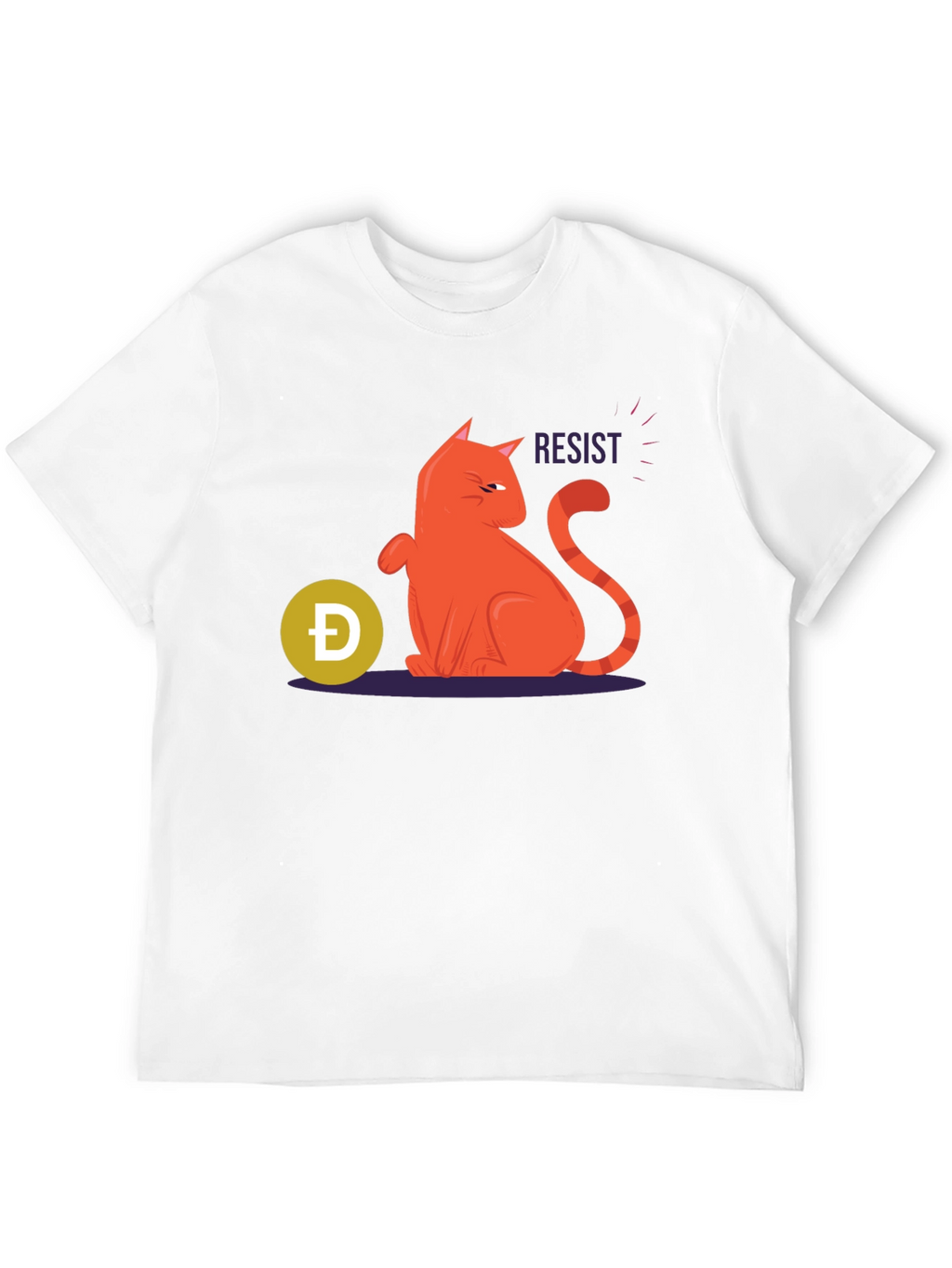 Resist Cat Graphic Tee - Black Cotton Casual Shirt
