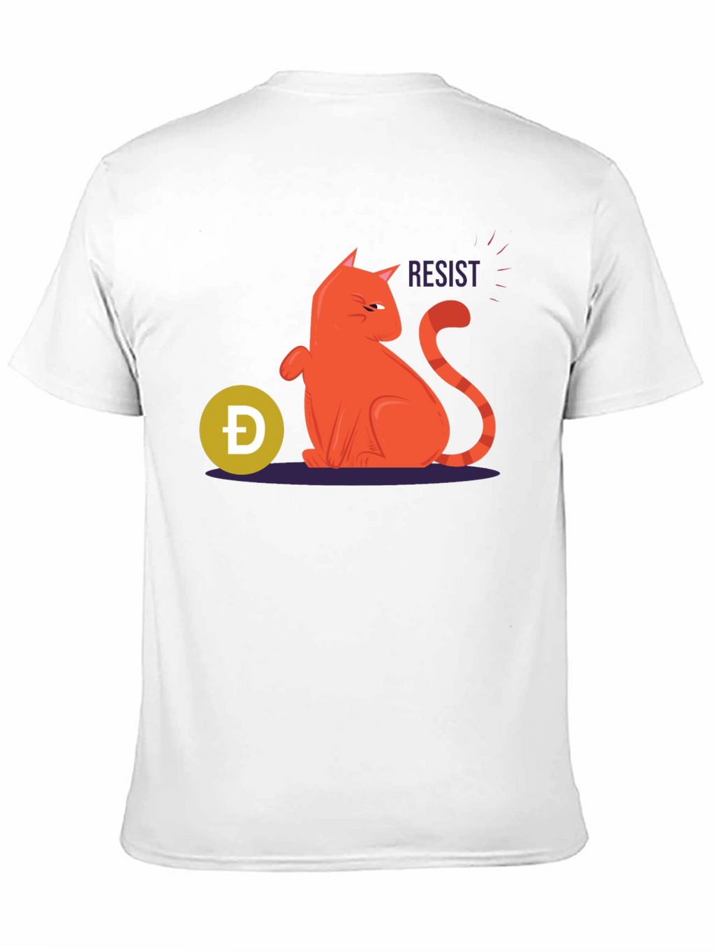 Resist Cat Graphic Tee - Black Cotton Casual Shirt