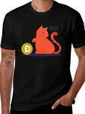 Resist Cat Graphic Tee - Black Cotton Casual Shirt