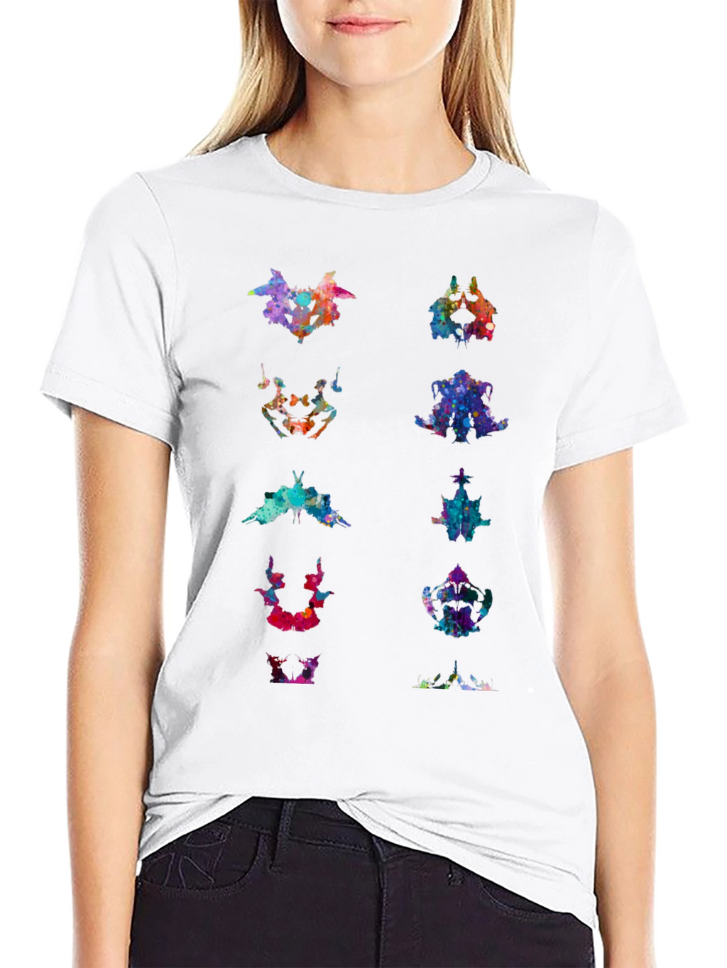Rorschach Inkblot Art Print Black T-Shirt