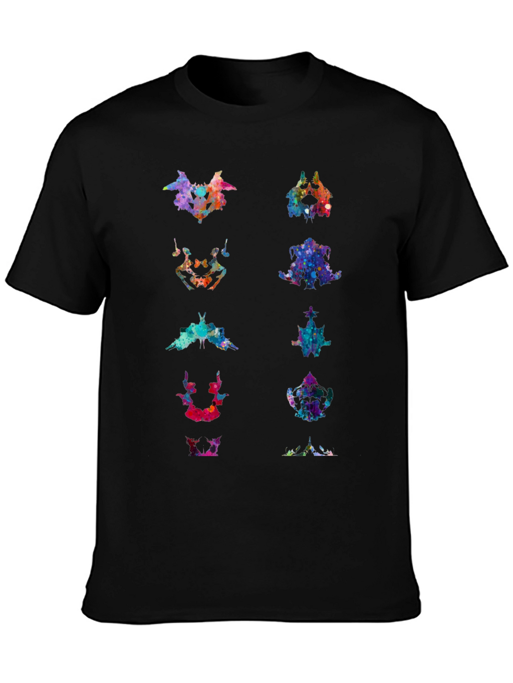 Rorschach Inkblot Art Print Black T-Shirt