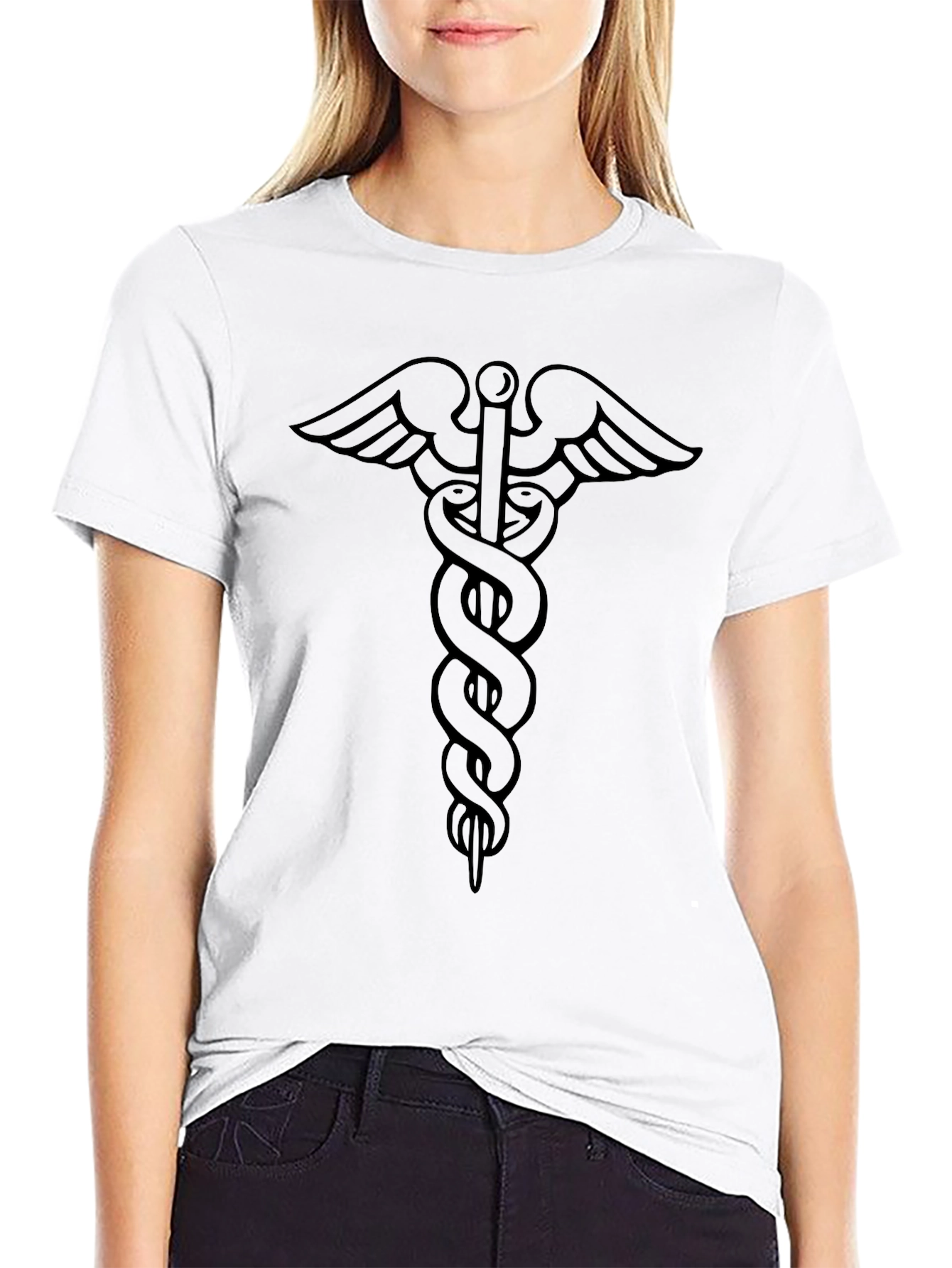 Caduceus Symbol Black T-Shirt