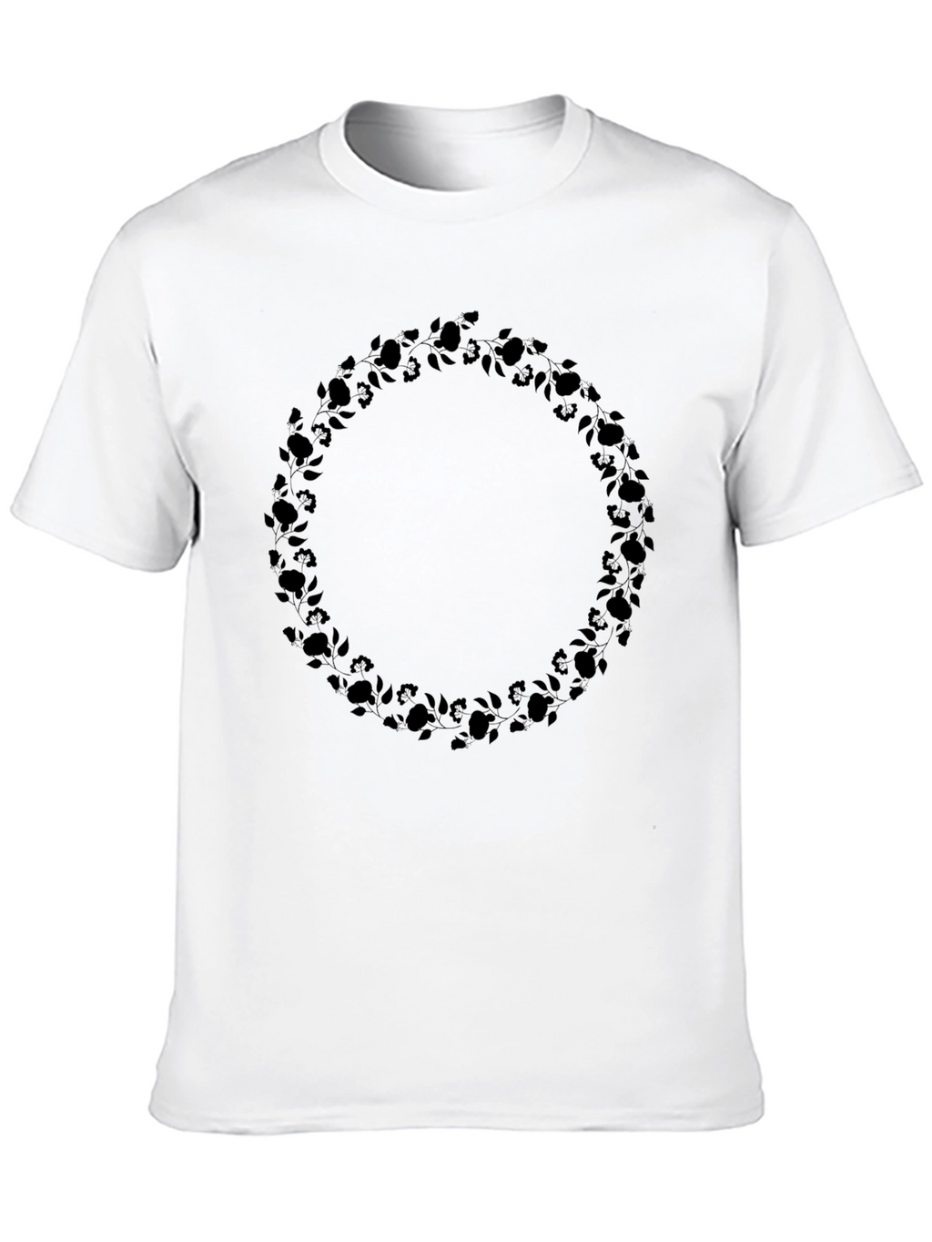 Floral Wreath Black Graphic Tee