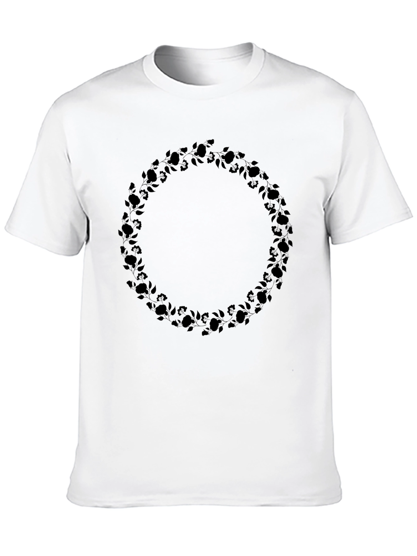 Floral Wreath Black Graphic Tee