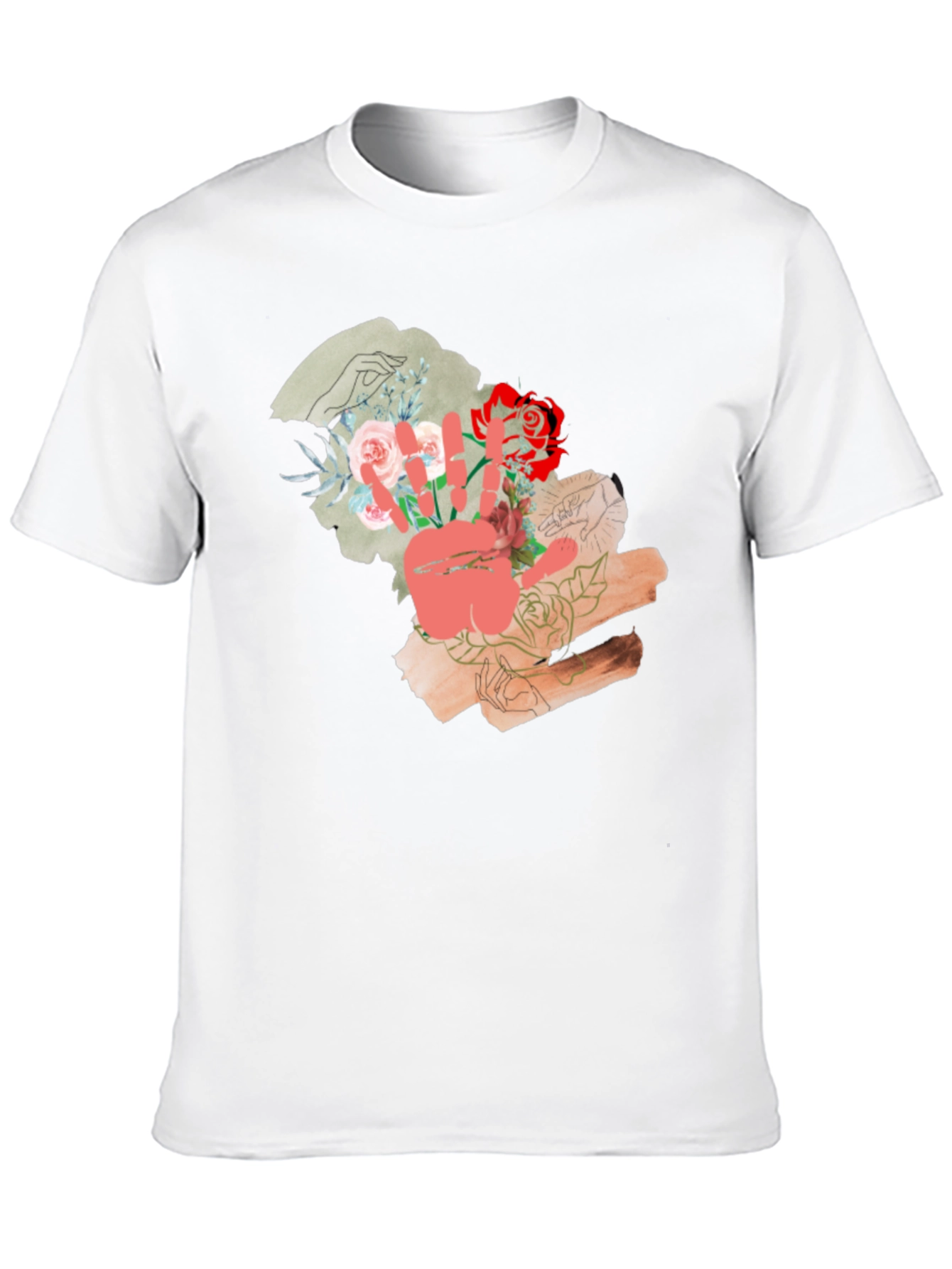 Floral Peace Sign Graphic T-Shirt