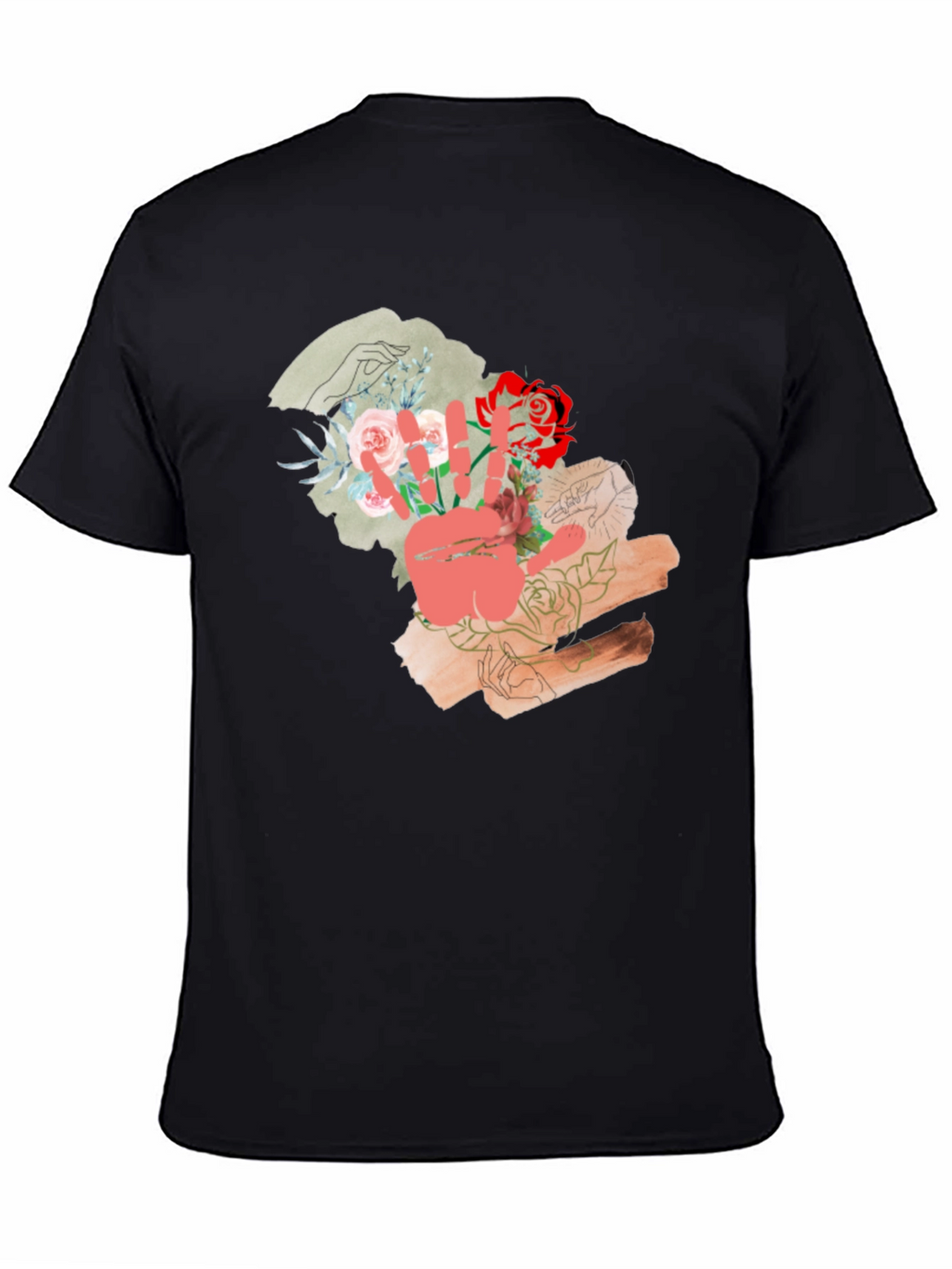 Floral Peace Sign Graphic T-Shirt