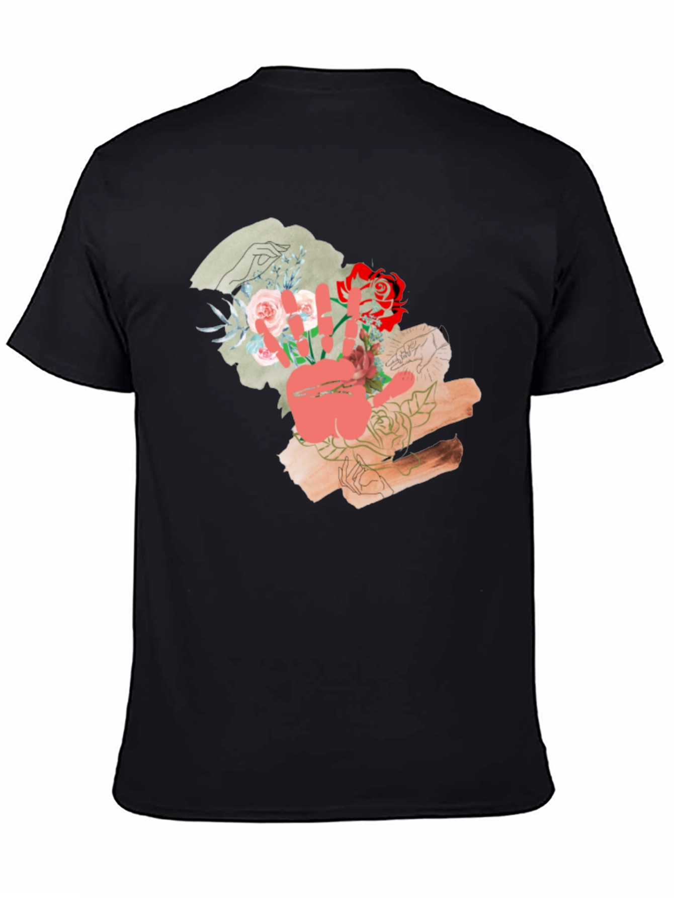 Floral Peace Sign Graphic T-Shirt