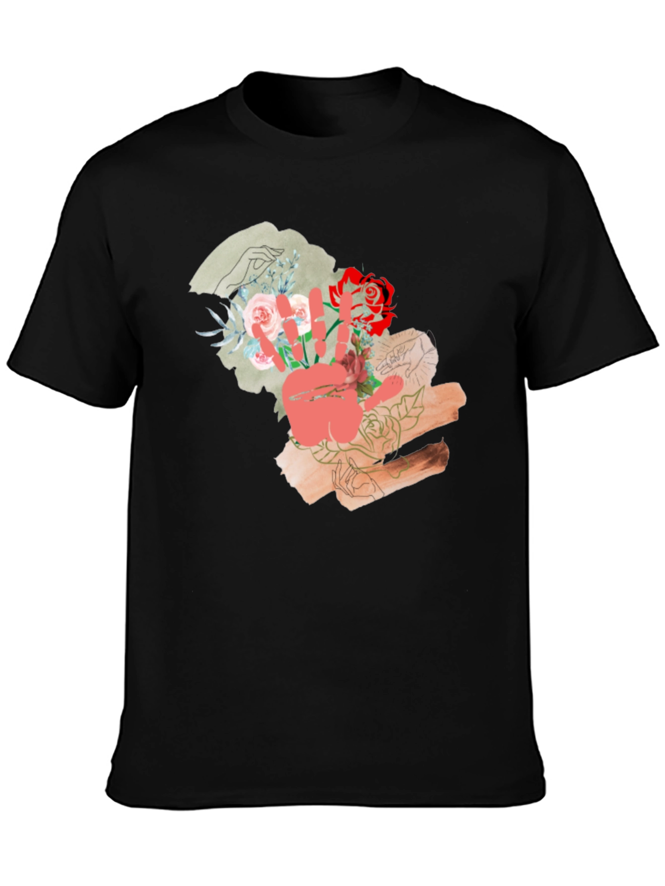 Floral Peace Sign Graphic T-Shirt