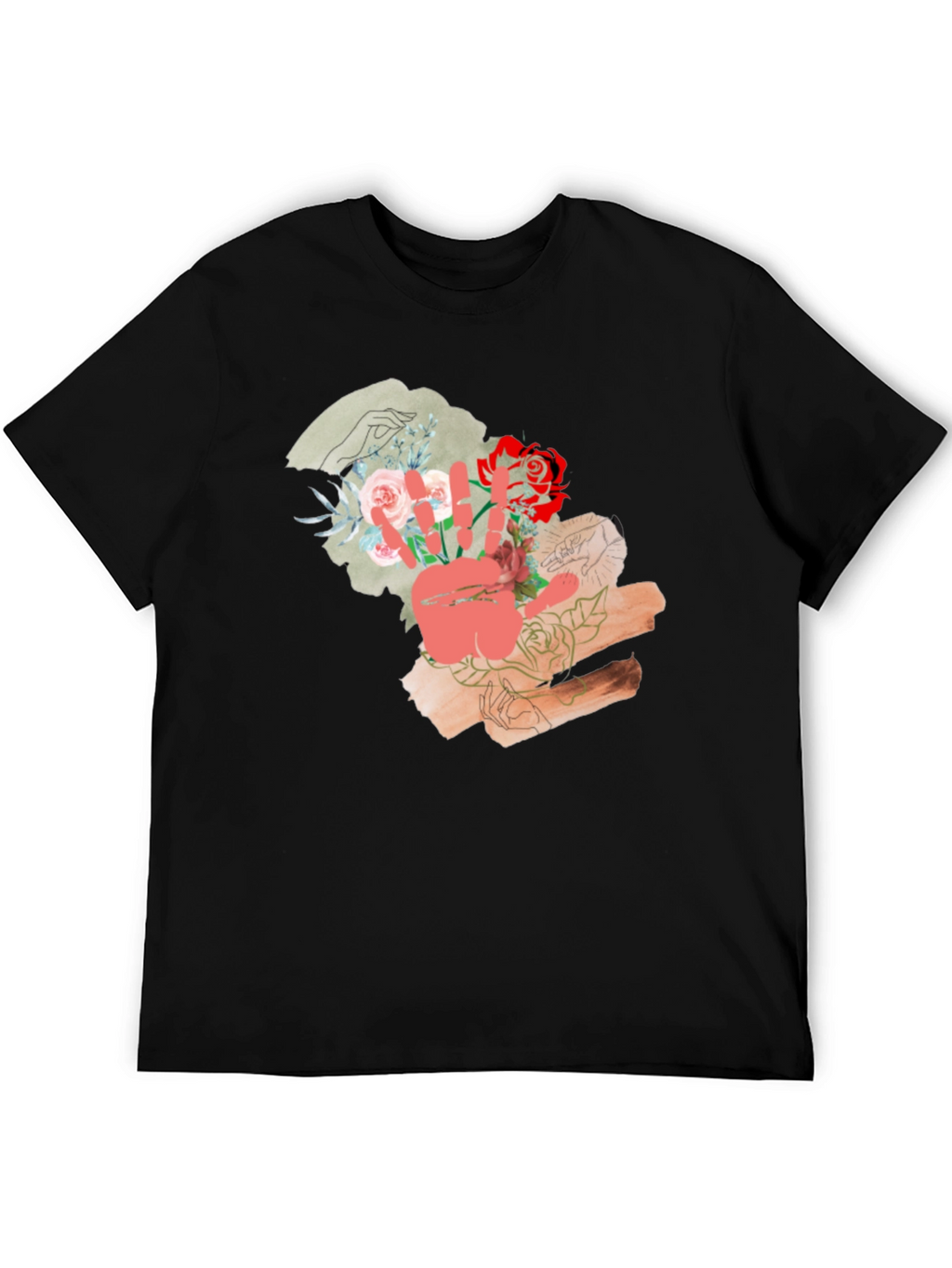 Floral Peace Sign Graphic T-Shirt