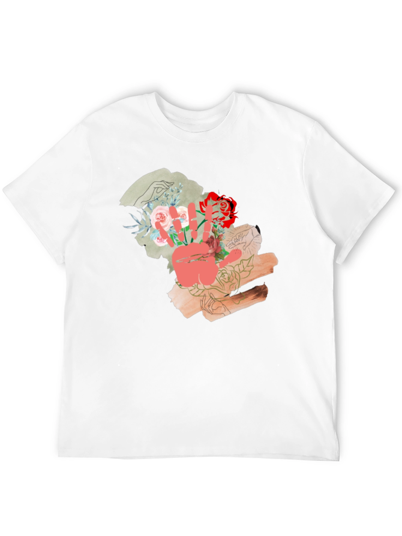 Floral Peace Sign Graphic T-Shirt