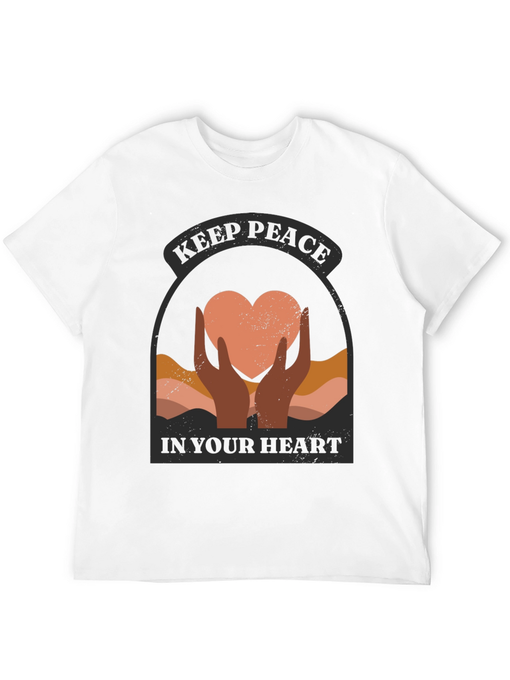 Keep Peace Heart Graphic T-Shirt