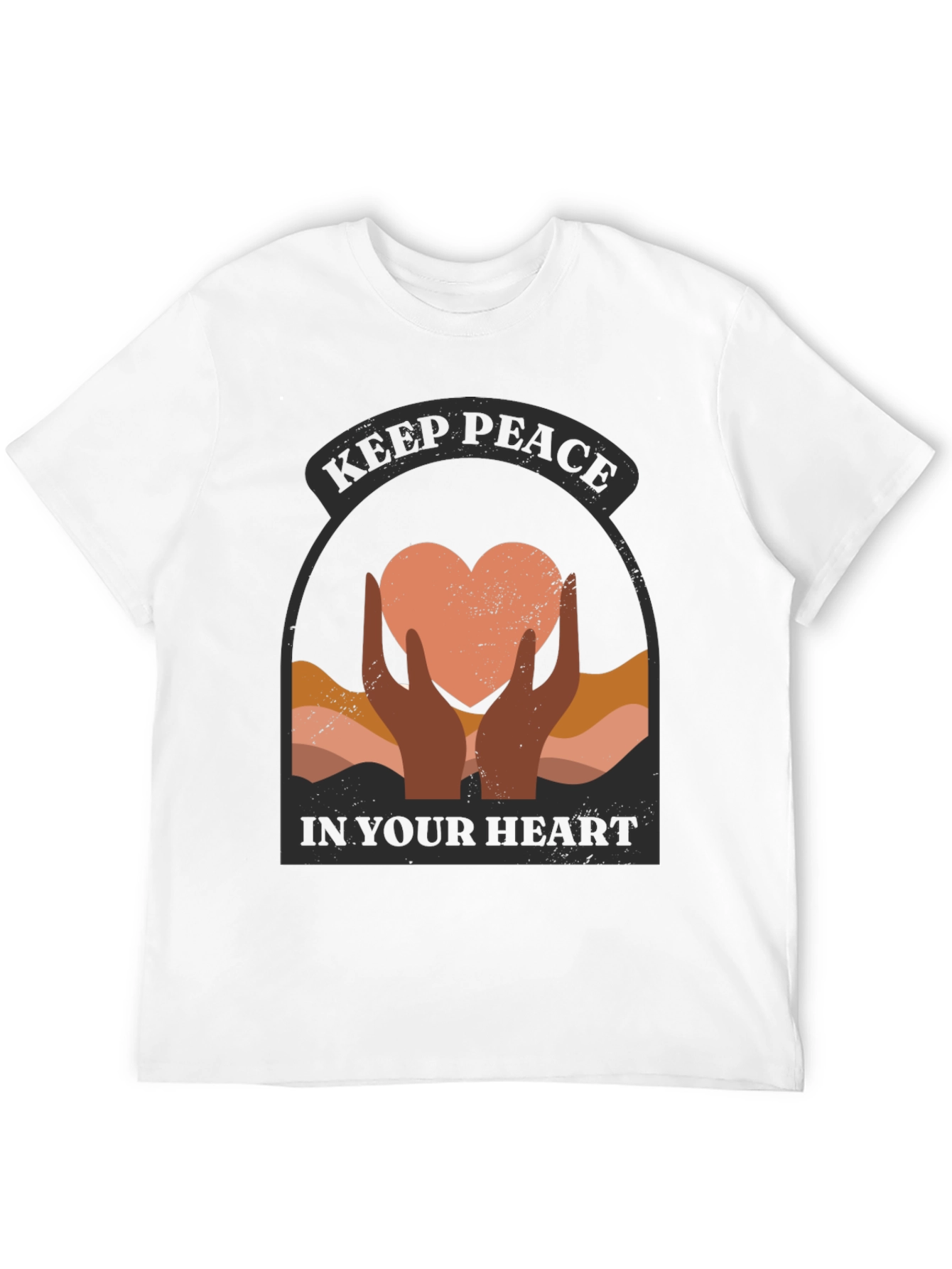 Keep Peace Heart Graphic T-Shirt