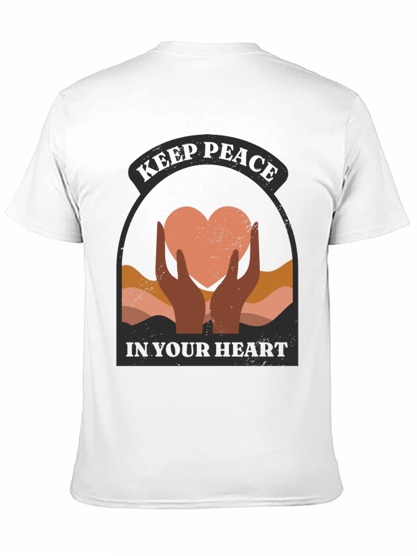 Keep Peace Heart Graphic T-Shirt