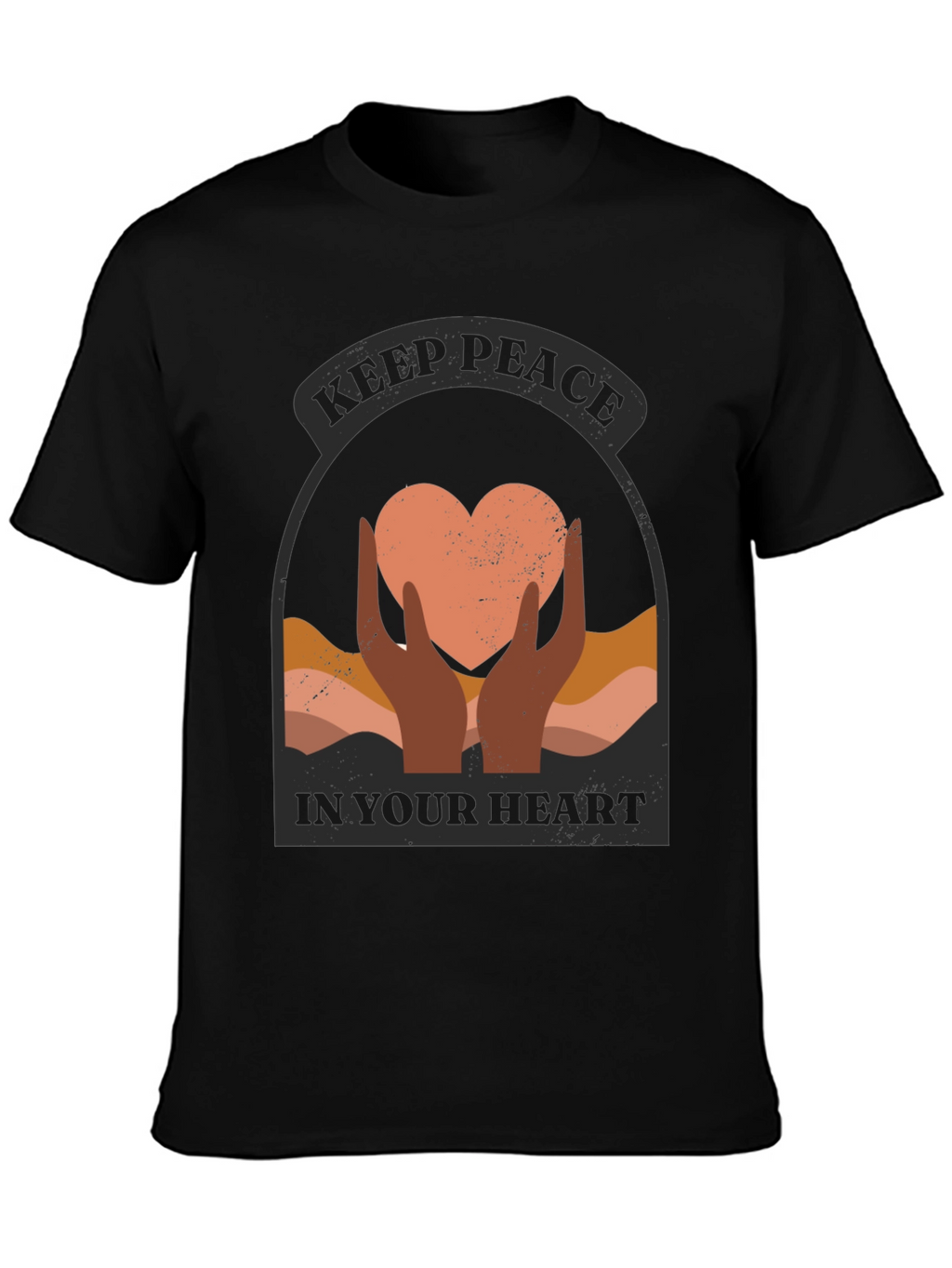 Keep Peace Heart Graphic T-Shirt