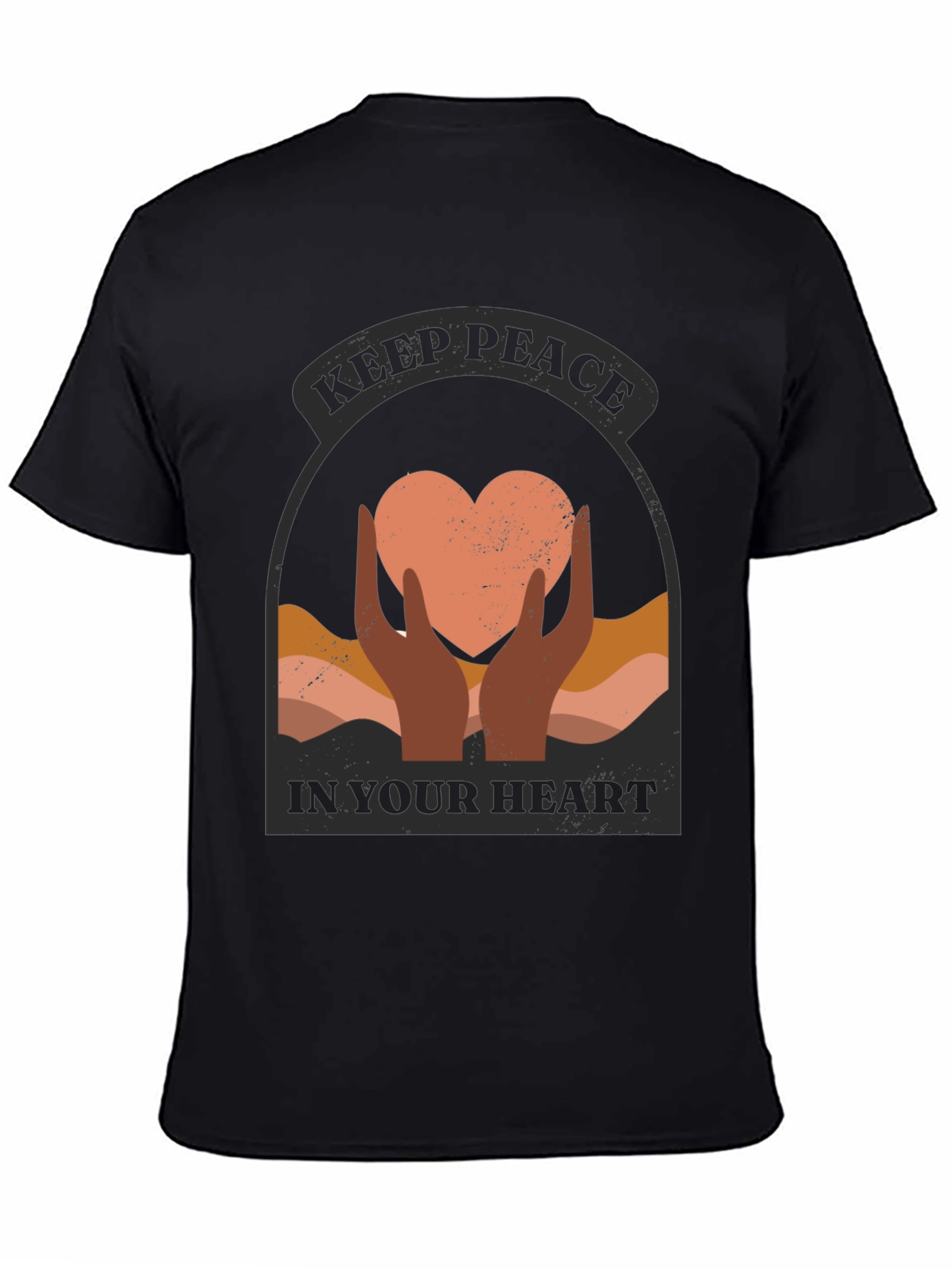 Keep Peace Heart Graphic T-Shirt