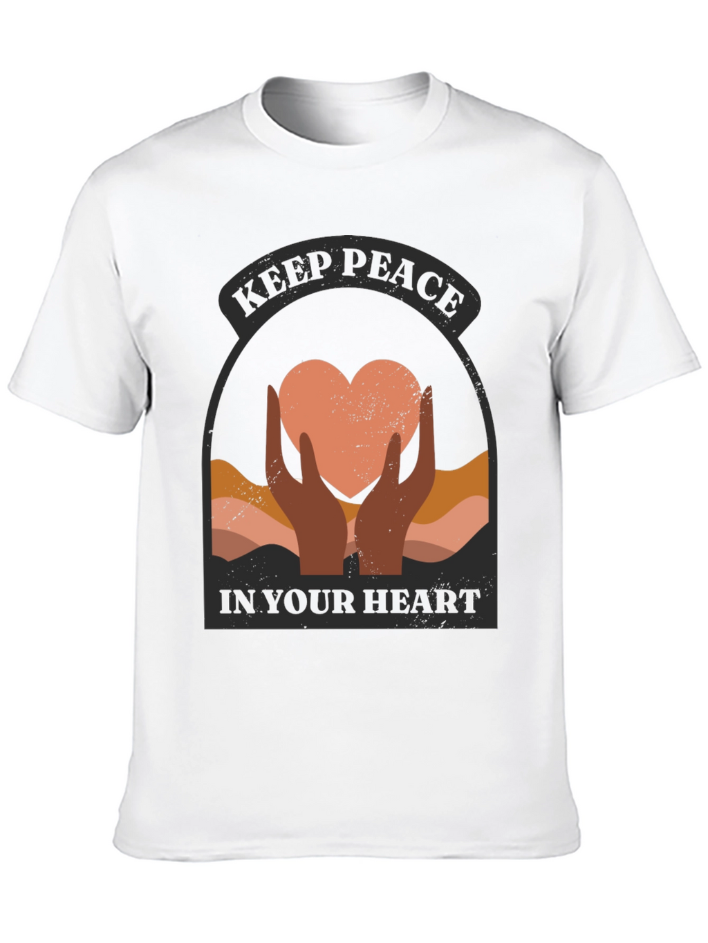 Keep Peace Heart Graphic T-Shirt