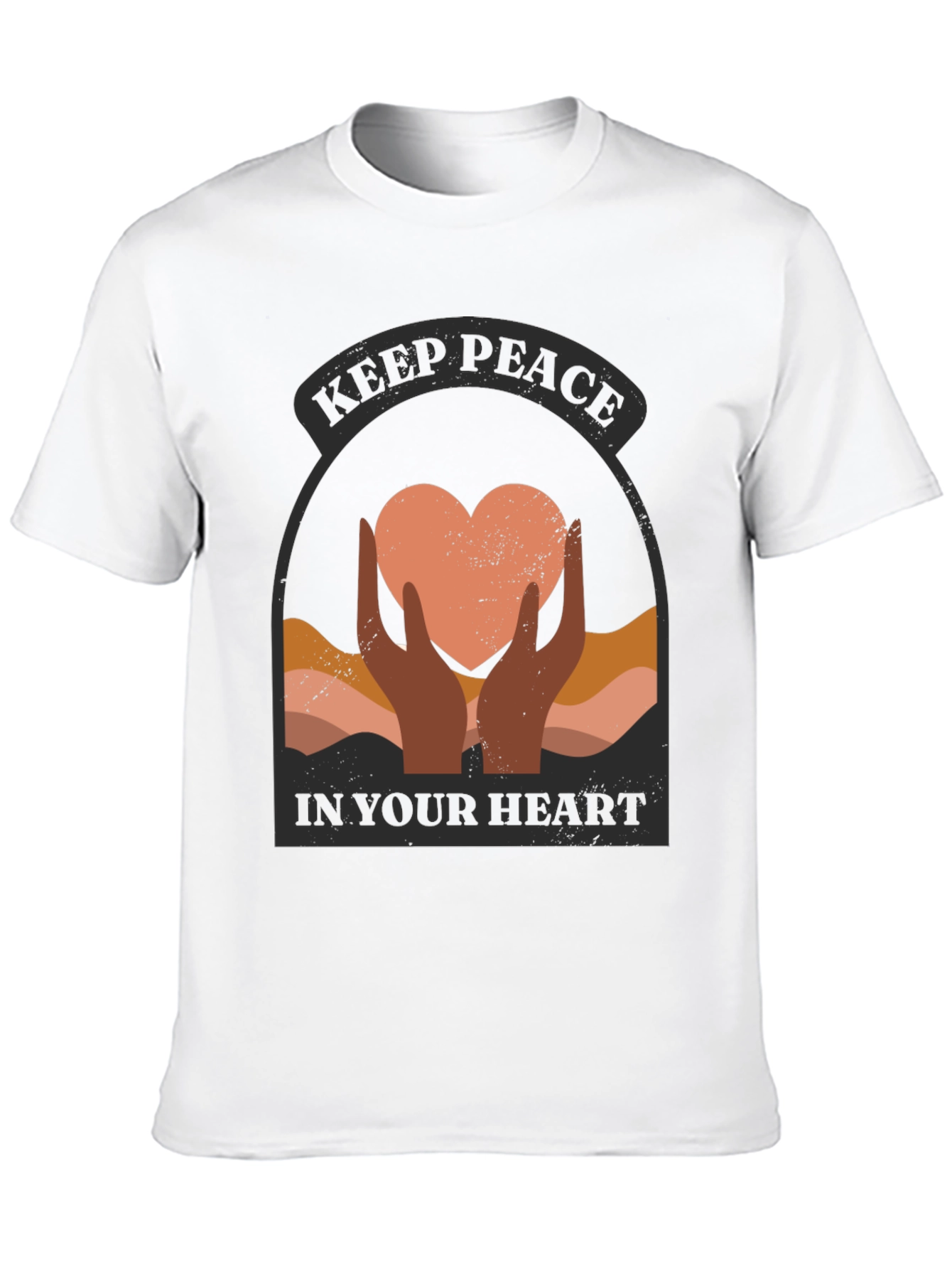 Keep Peace Heart Graphic T-Shirt