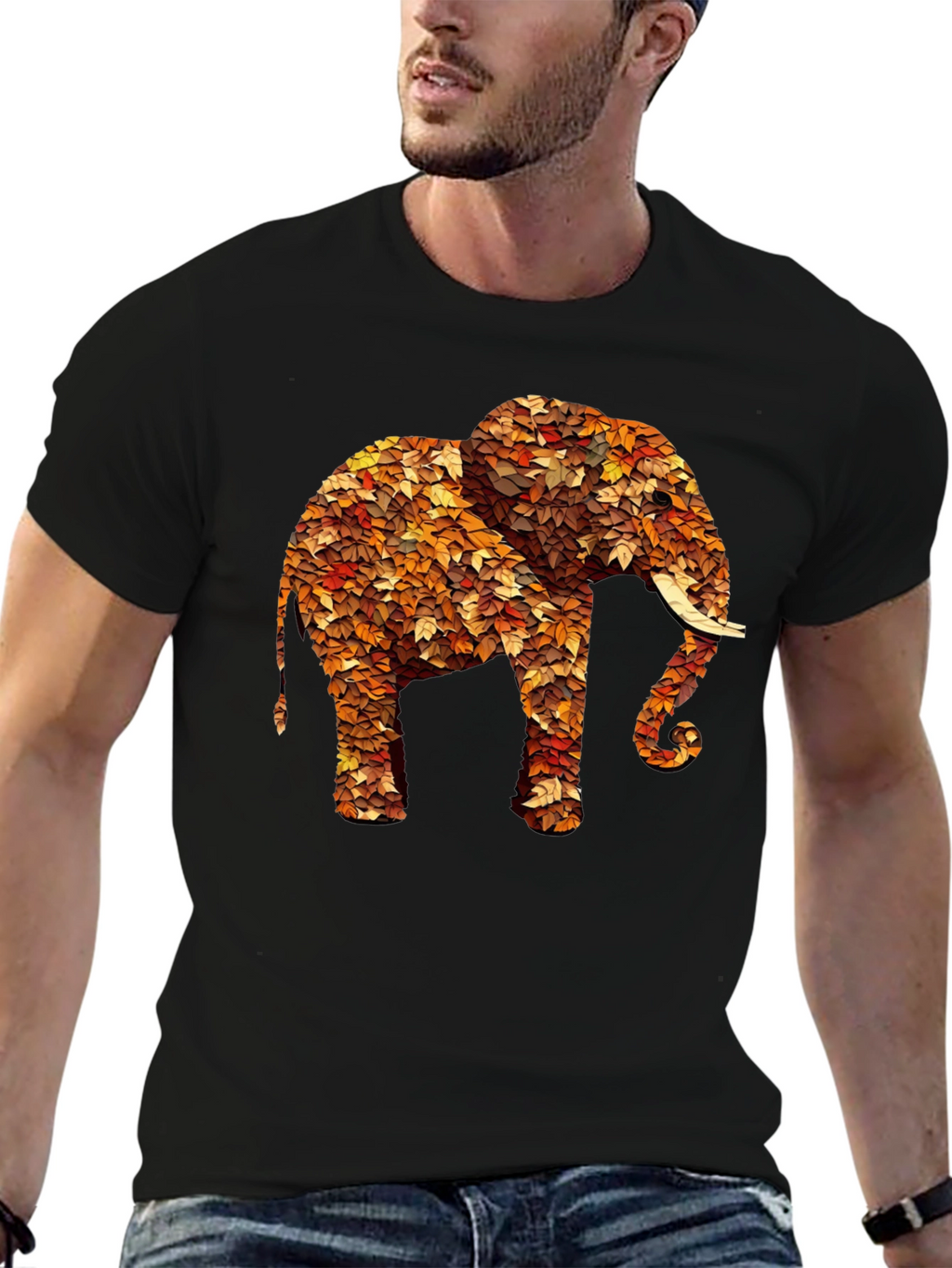 Leaf Elephant Graphic Print Tee