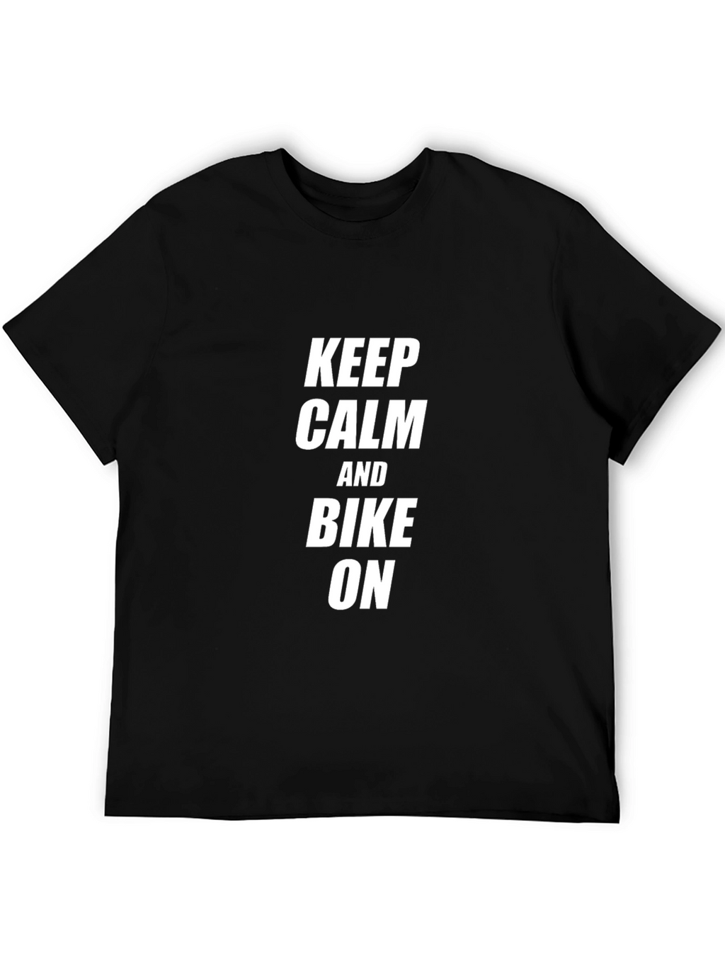 Keep Calm and Bike On T-Shirt - Black