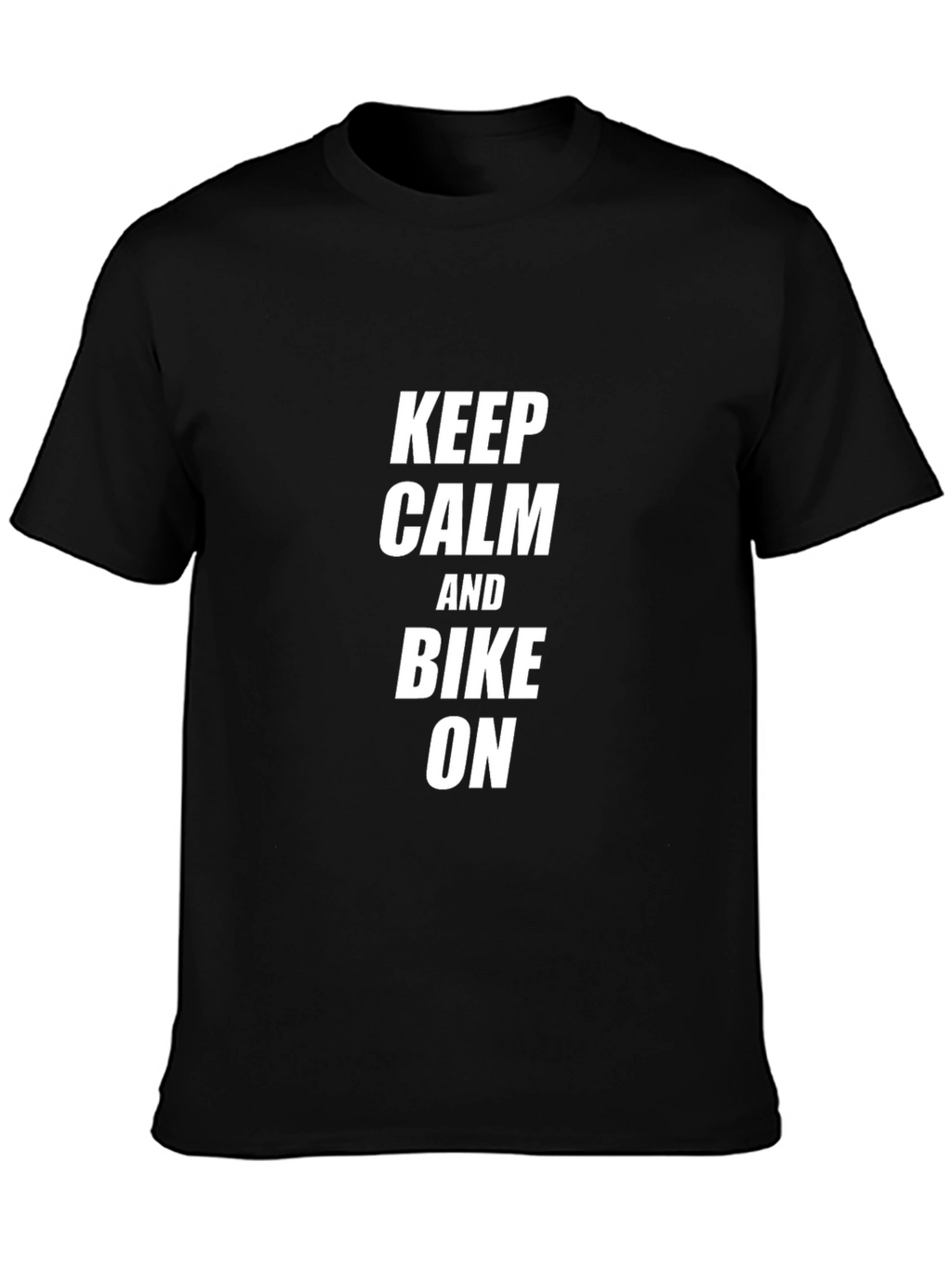 Keep Calm and Bike On T-Shirt - Black