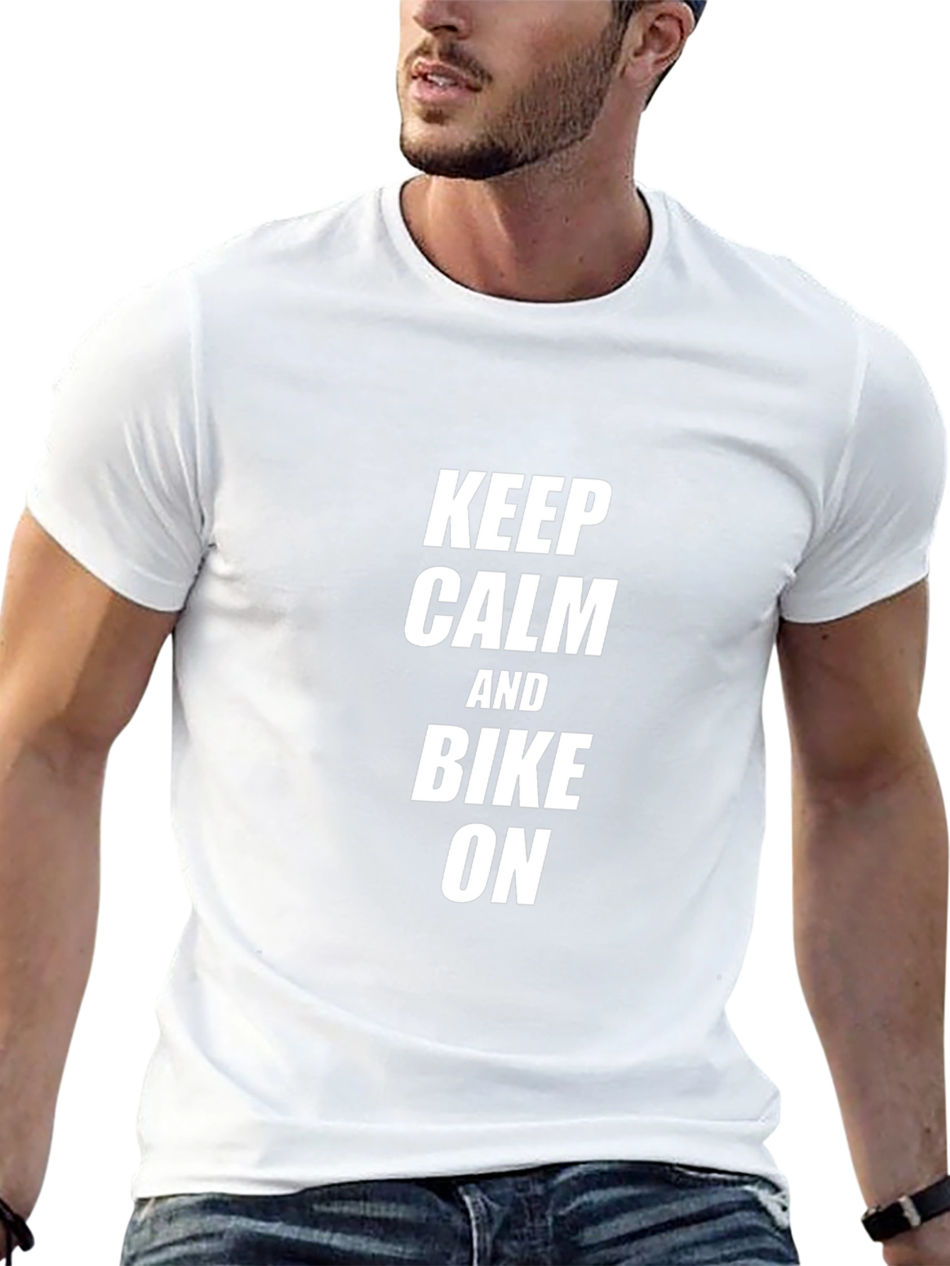 Keep Calm and Bike On T-Shirt - Black