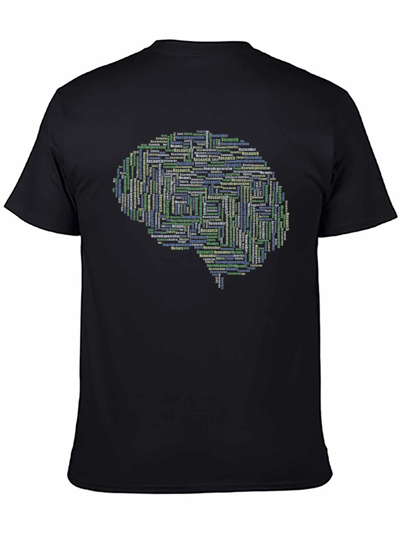 Brain Word Cloud T-Shirt - Research Memory Genetics