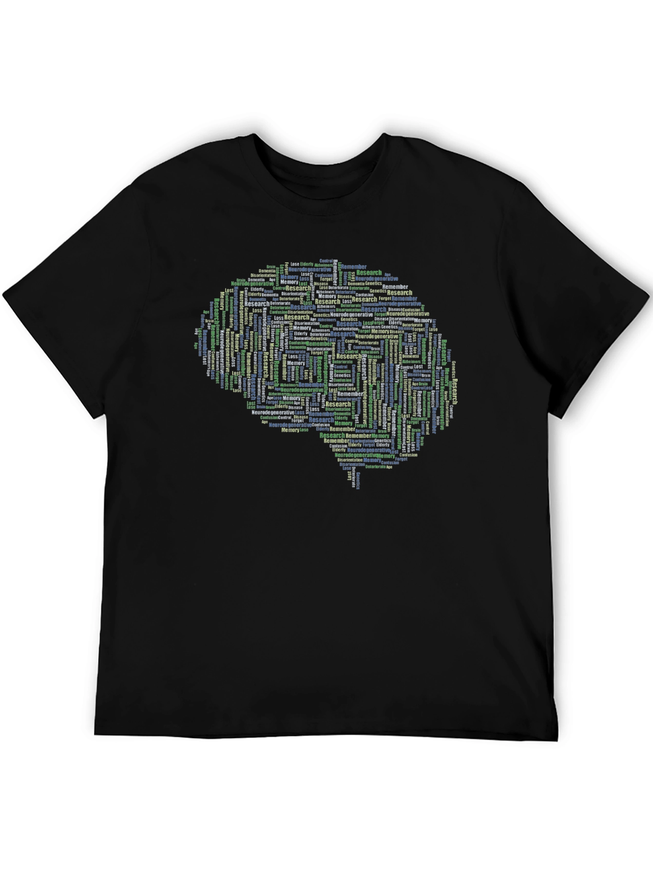 Brain Word Cloud T-Shirt - Research Memory Genetics