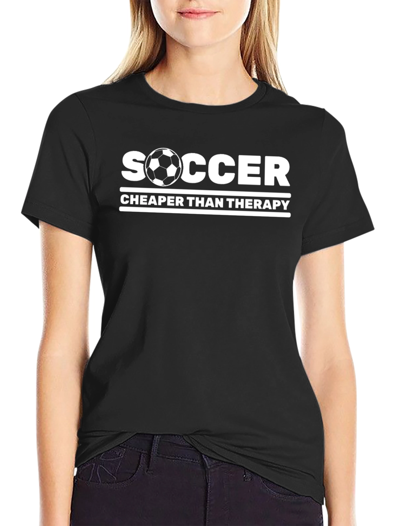 Soccer Cheaper Than Therapy Graphic T-Shirt