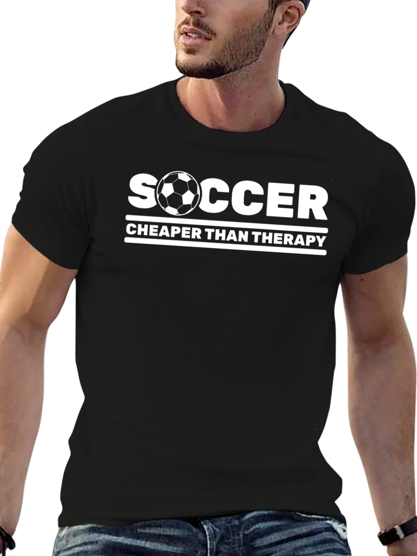 Soccer Cheaper Than Therapy Graphic T-Shirt