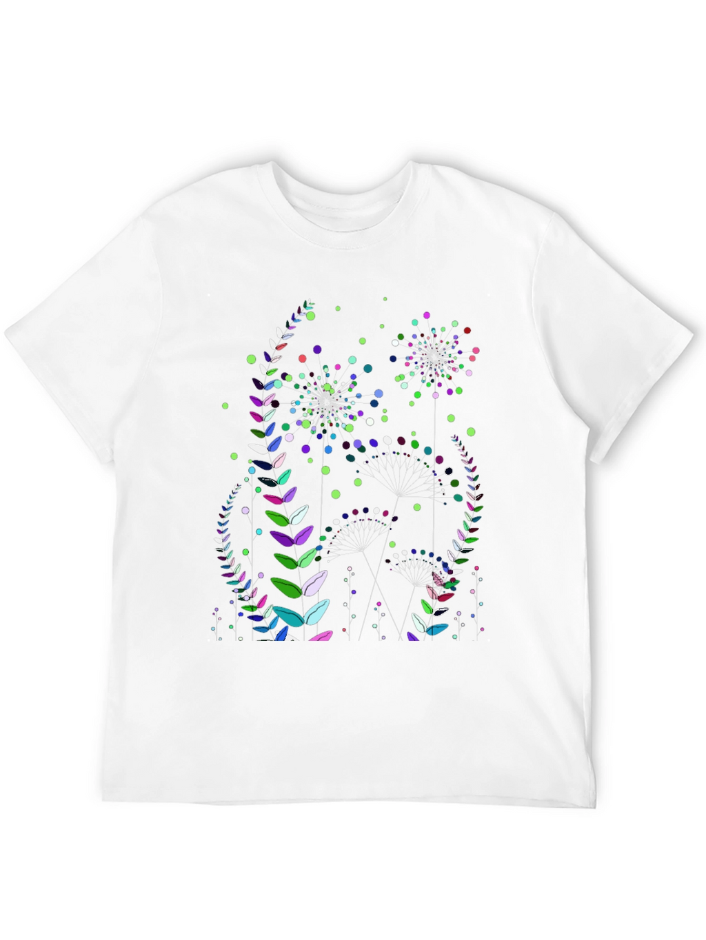 Floral Fireworks Graphic Print Black T-Shirt