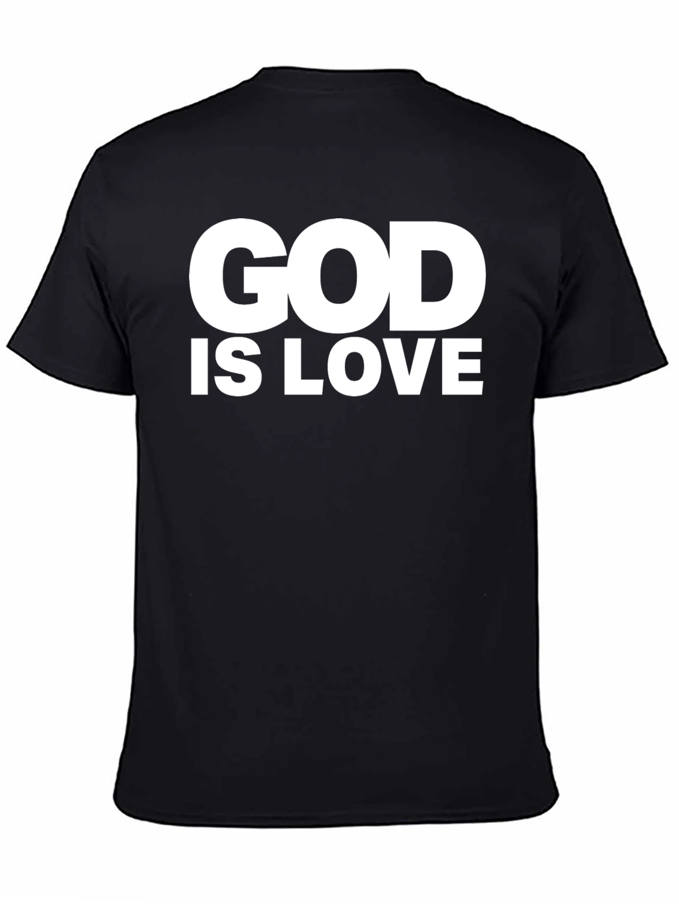 God is Love Graphic Tee - Black Cotton Blend