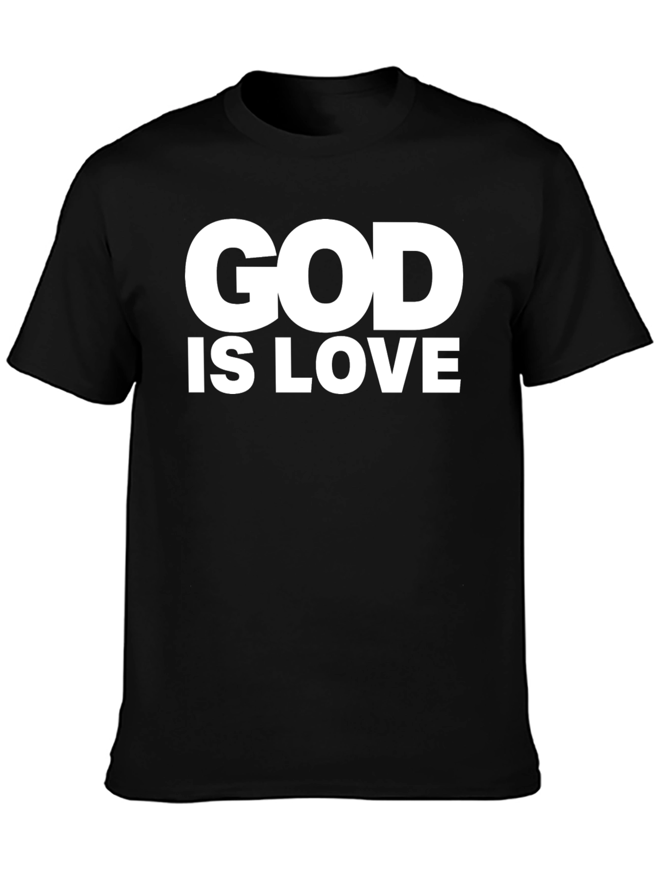 God is Love Graphic Tee - Black Cotton Blend