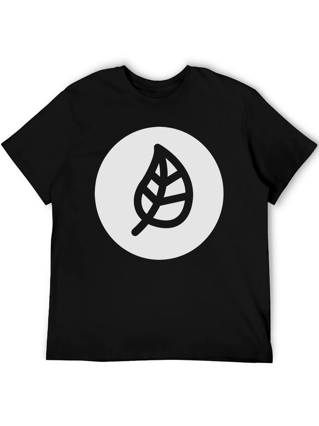Leaf Logo Graphic Black T-Shirt - Casual Style