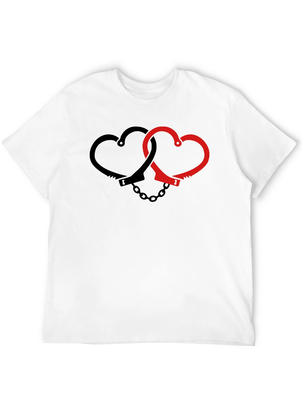 Heart Handcuffs Graphic Tee - Edgy Love Shirt